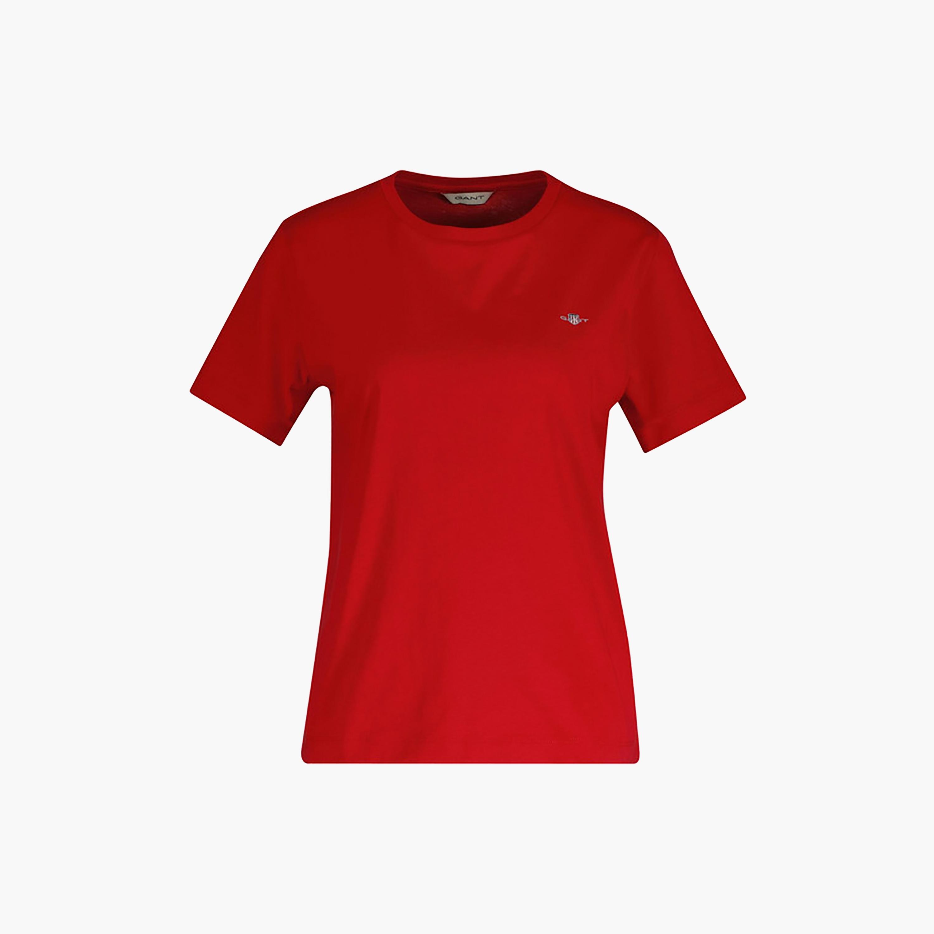 تي شيرت نسائي سادة بياقة دائرية وأكمام قصيرة من غانت-women-clothing-tshirts-image-14