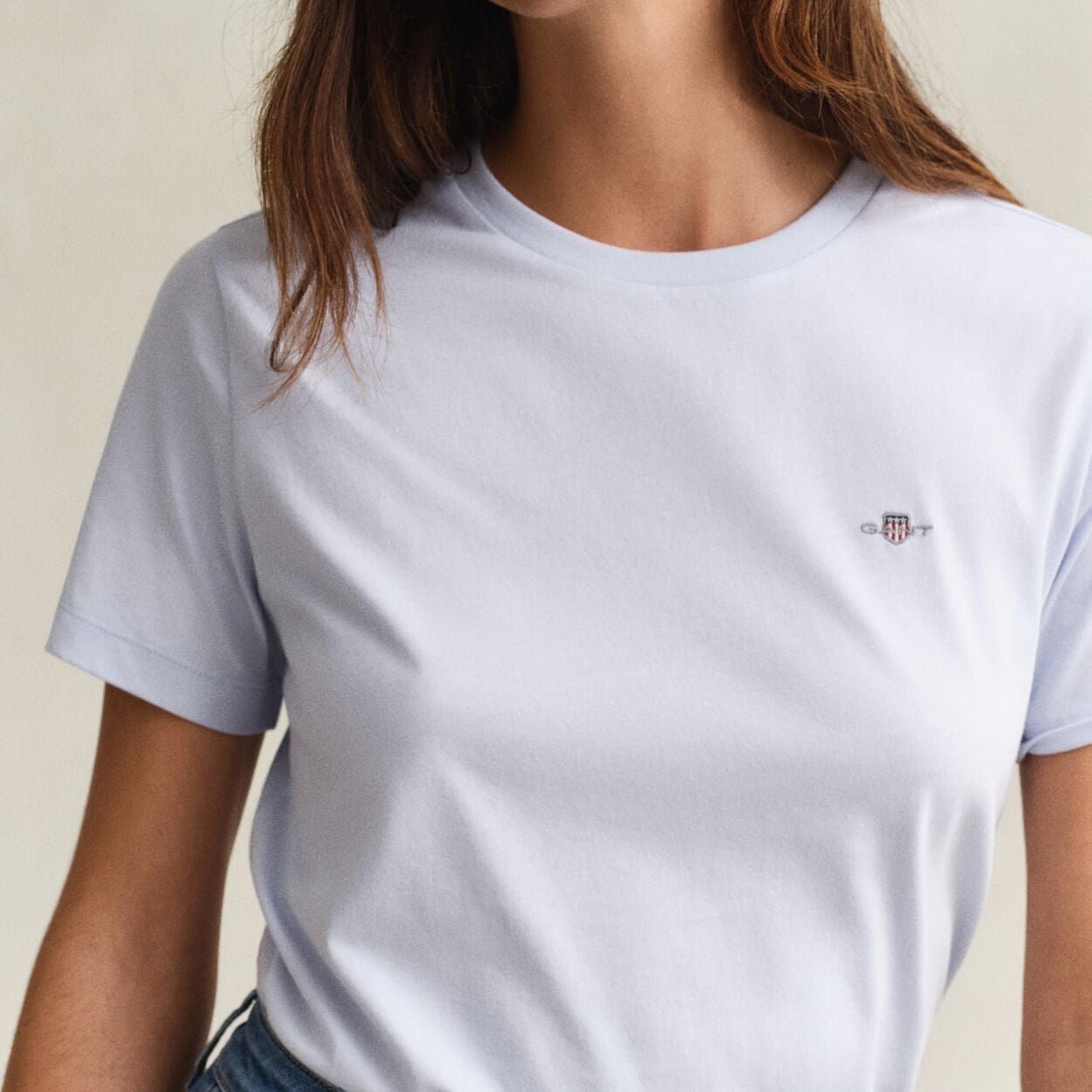 Gant Plain Crew Neck Short Sleeves Women's T-Shirt-women-clothing-tshirts-image-2