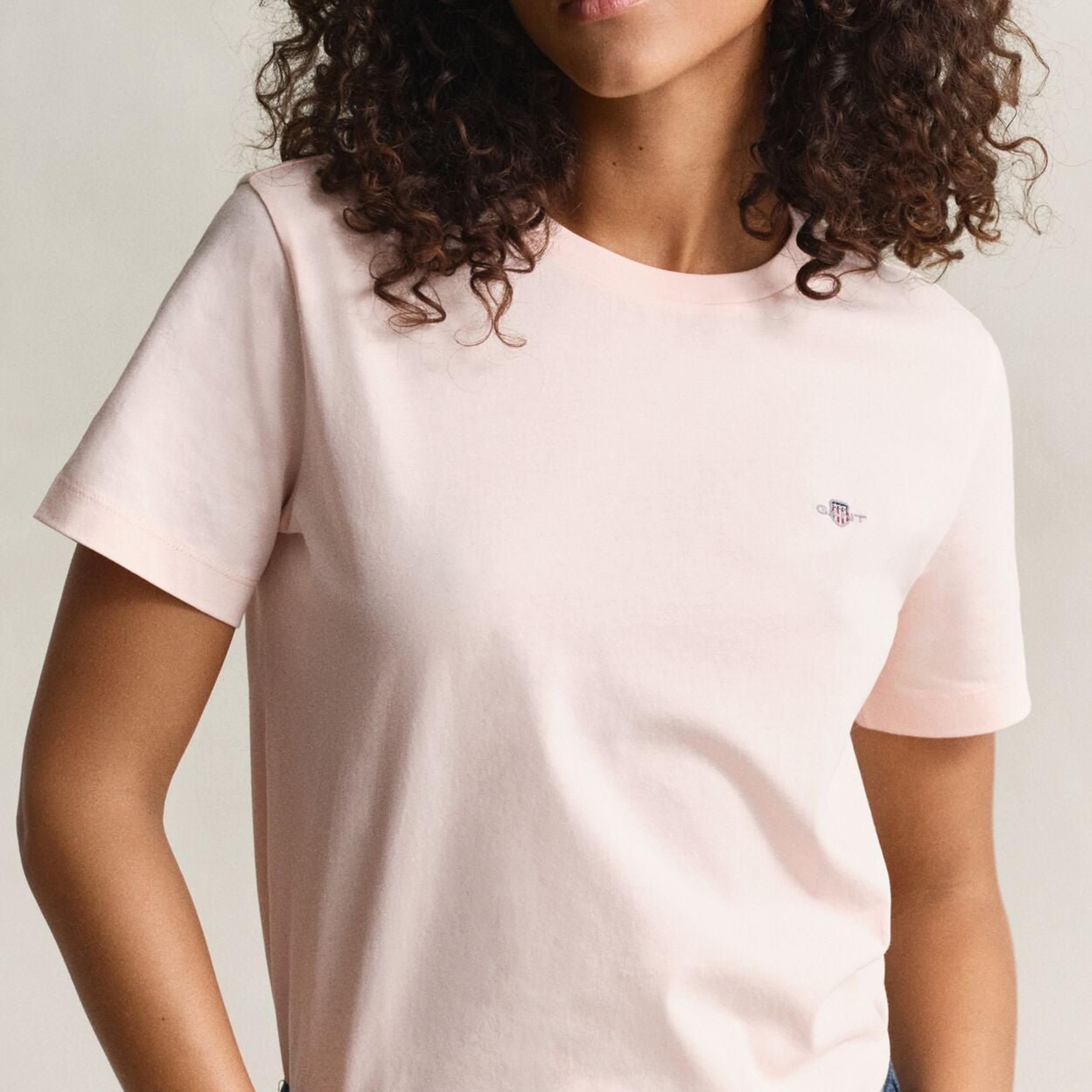 تيشيرت حريمي بياقة دائرية وأكمام قصيرة، سادة من جانت-women-clothing-tshirts-image-8