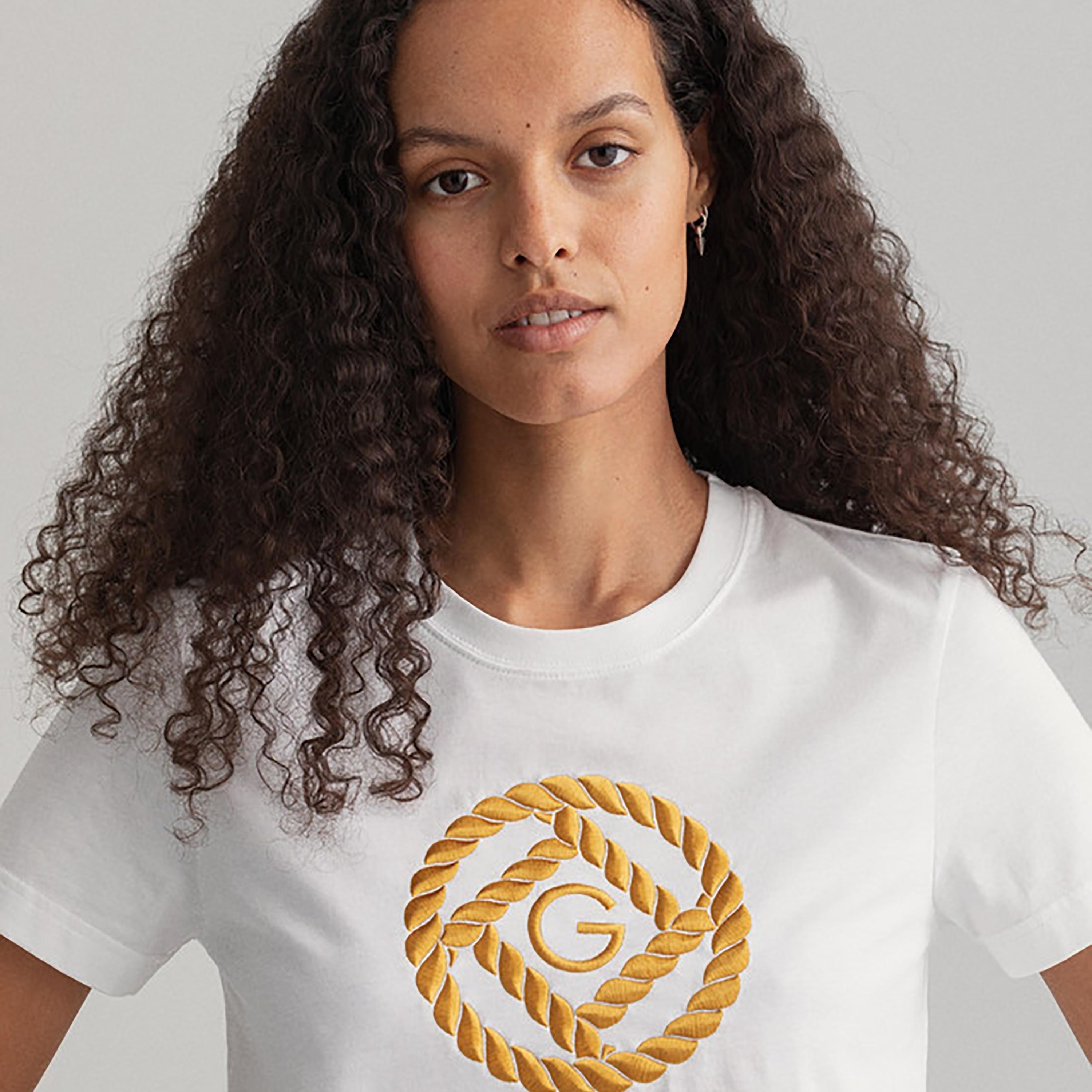 Gant Embroidered Logo Crew Neck Short Sleeves T-Shirt-women-clothing-tshirts-image-3