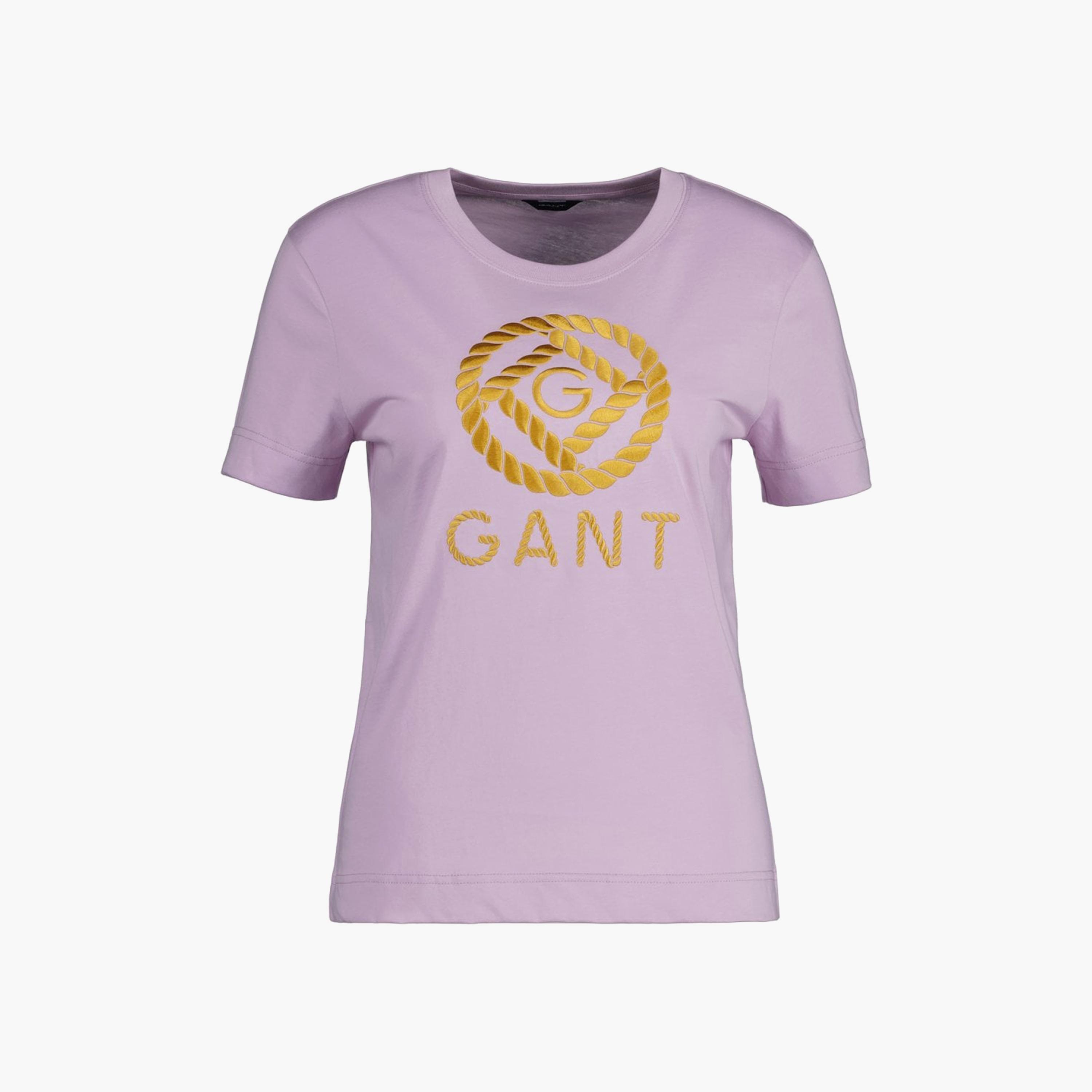 Gant Embroidered Logo Crew Neck Short Sleeves T-Shirt-women-clothing-tshirts-image-1
