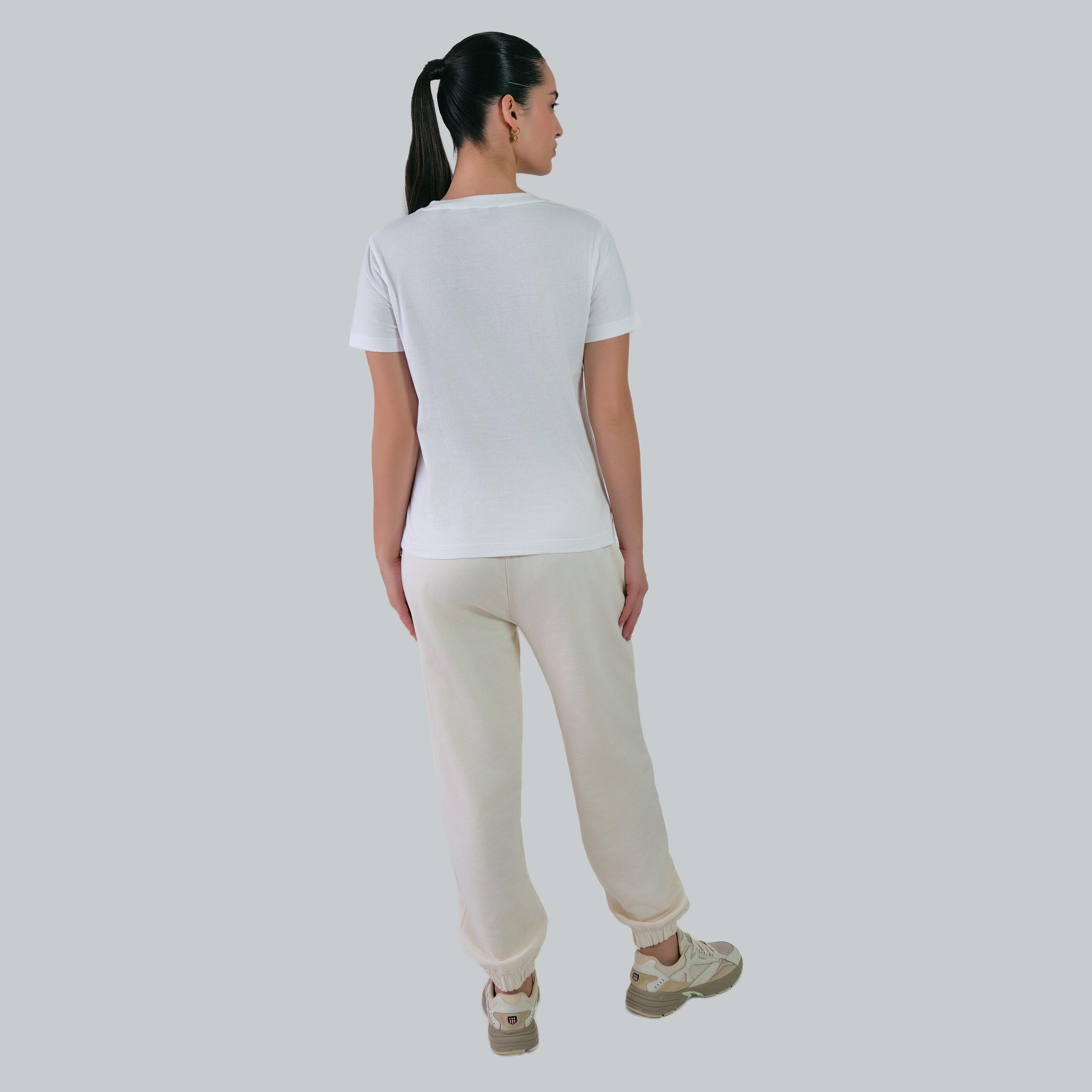 Gant Shield Logo Print Round Neck Short Sleeves Women's T-Shirt-women-clothing-tshirts-image-5