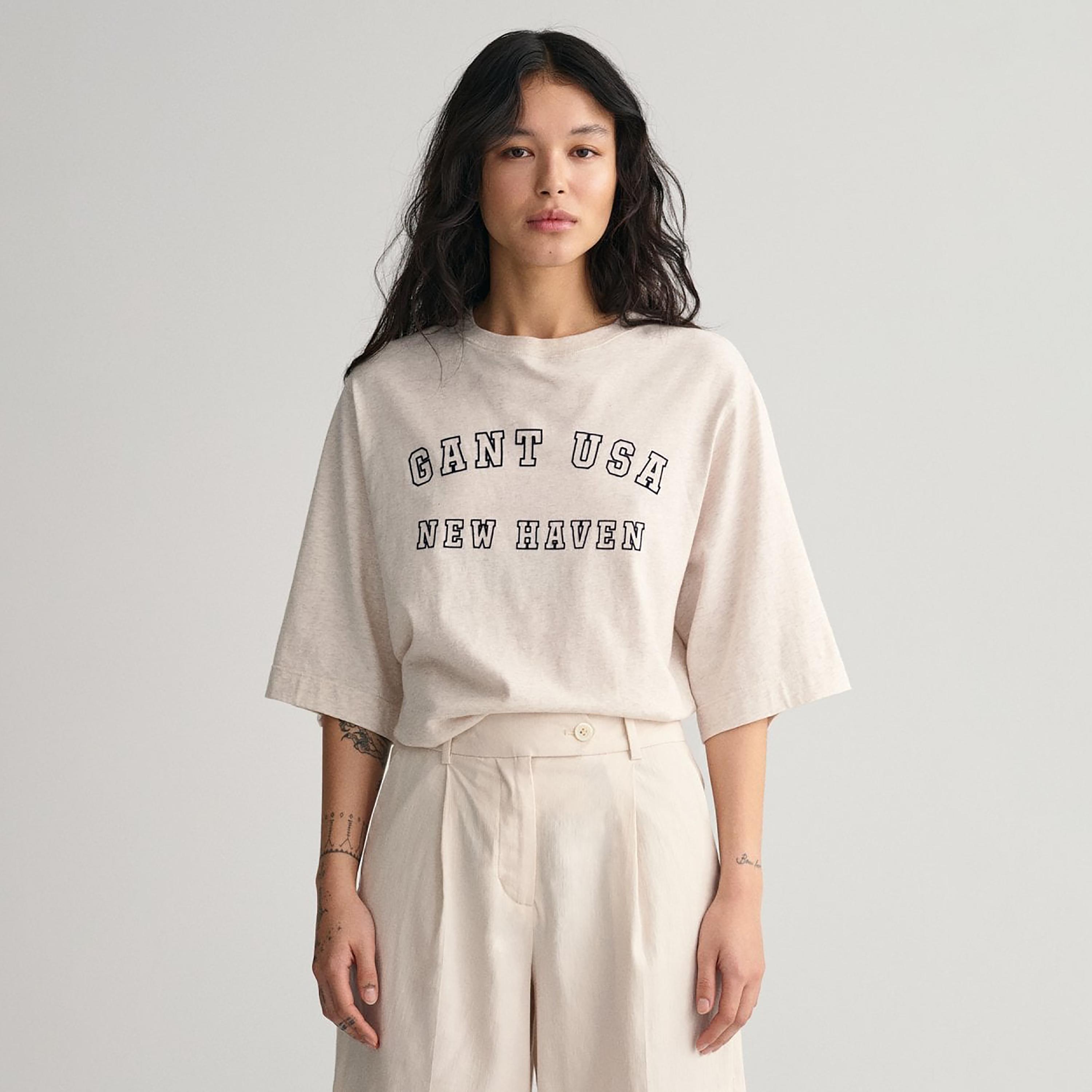 Gant Logo Detail Crew Neck Short Sleeves T-Shirt-women-clothing-tshirts-image-1