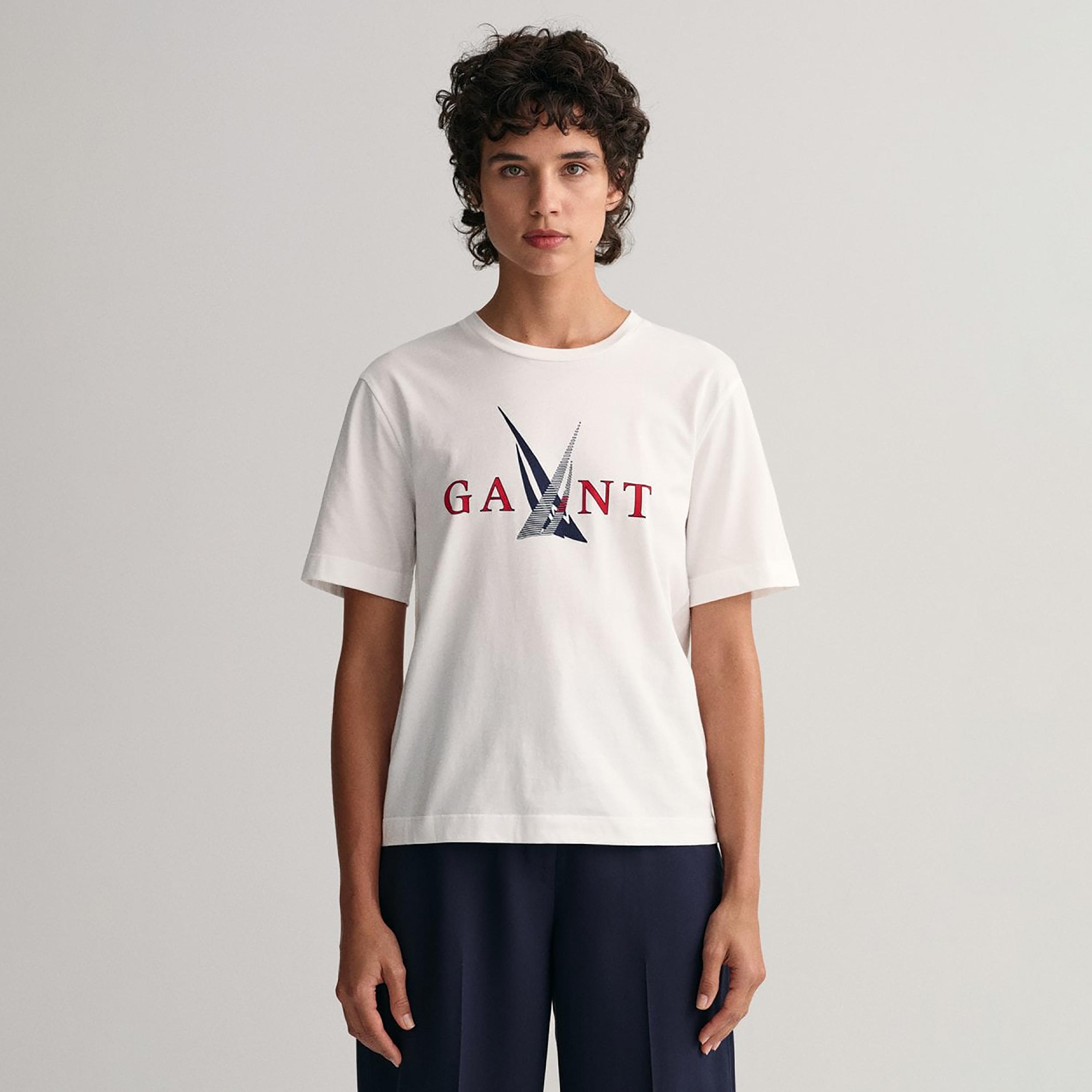 Gant Logo Print Crew Neck Short Sleeves T-Shirt-women-clothing-tshirts-image-1