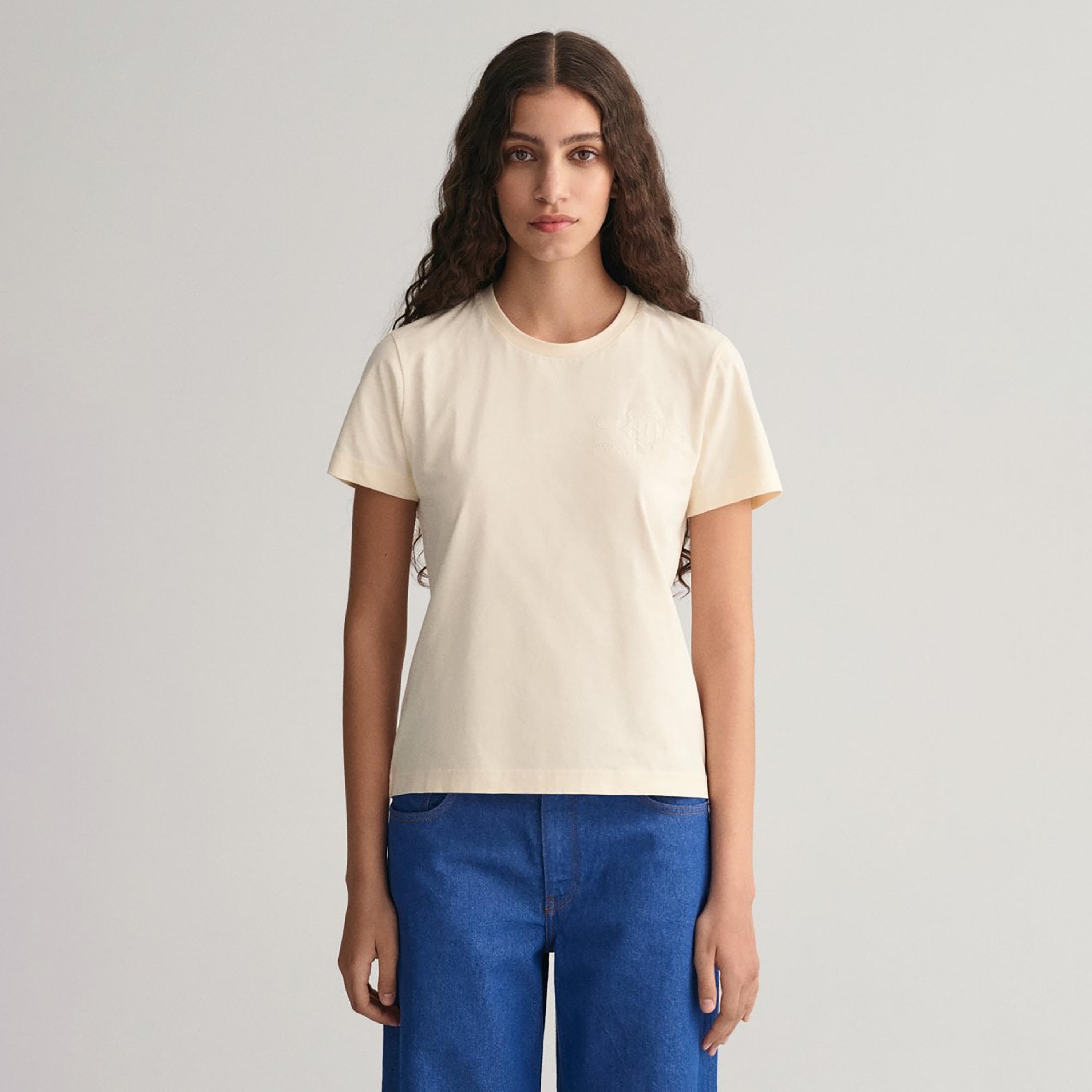 Gant Embroidered Logo Crew Neck Short Sleeves T-Shirt-women-clothing-tshirts-image-1