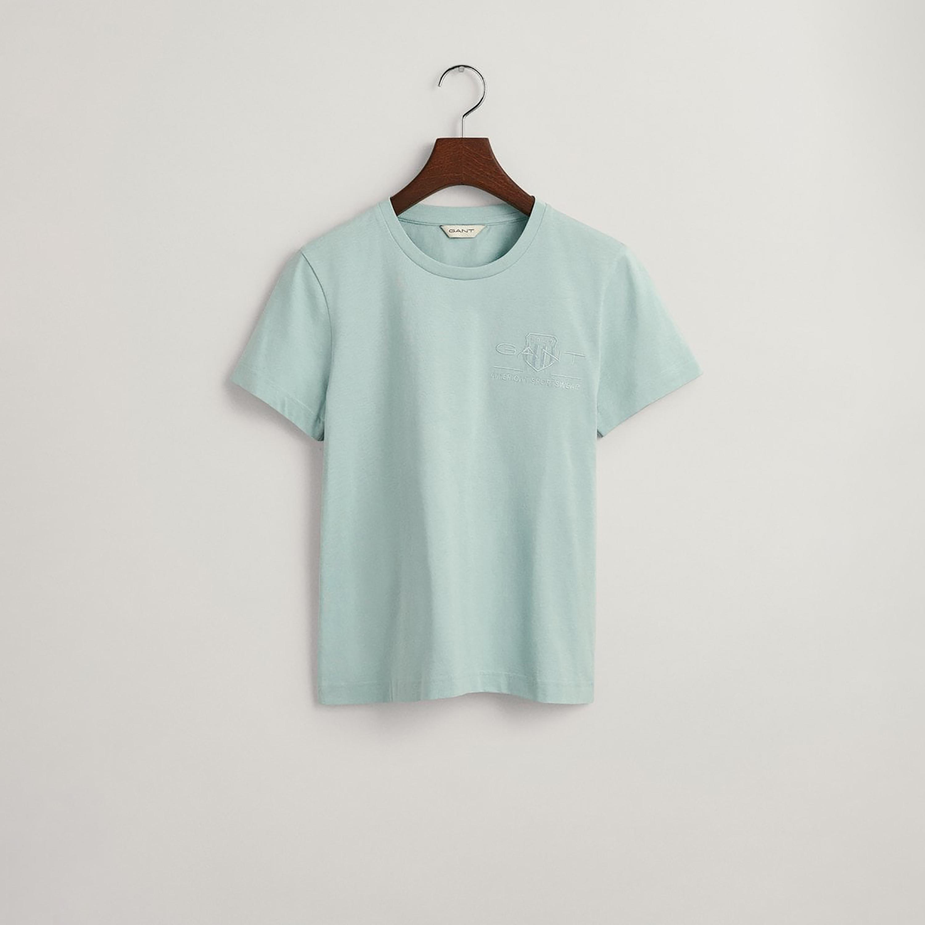 تي-شيرت من جانت لوجو مطرز بأكمام قصيرة ورقبة دائرية-women-clothing-tshirts-image-1
