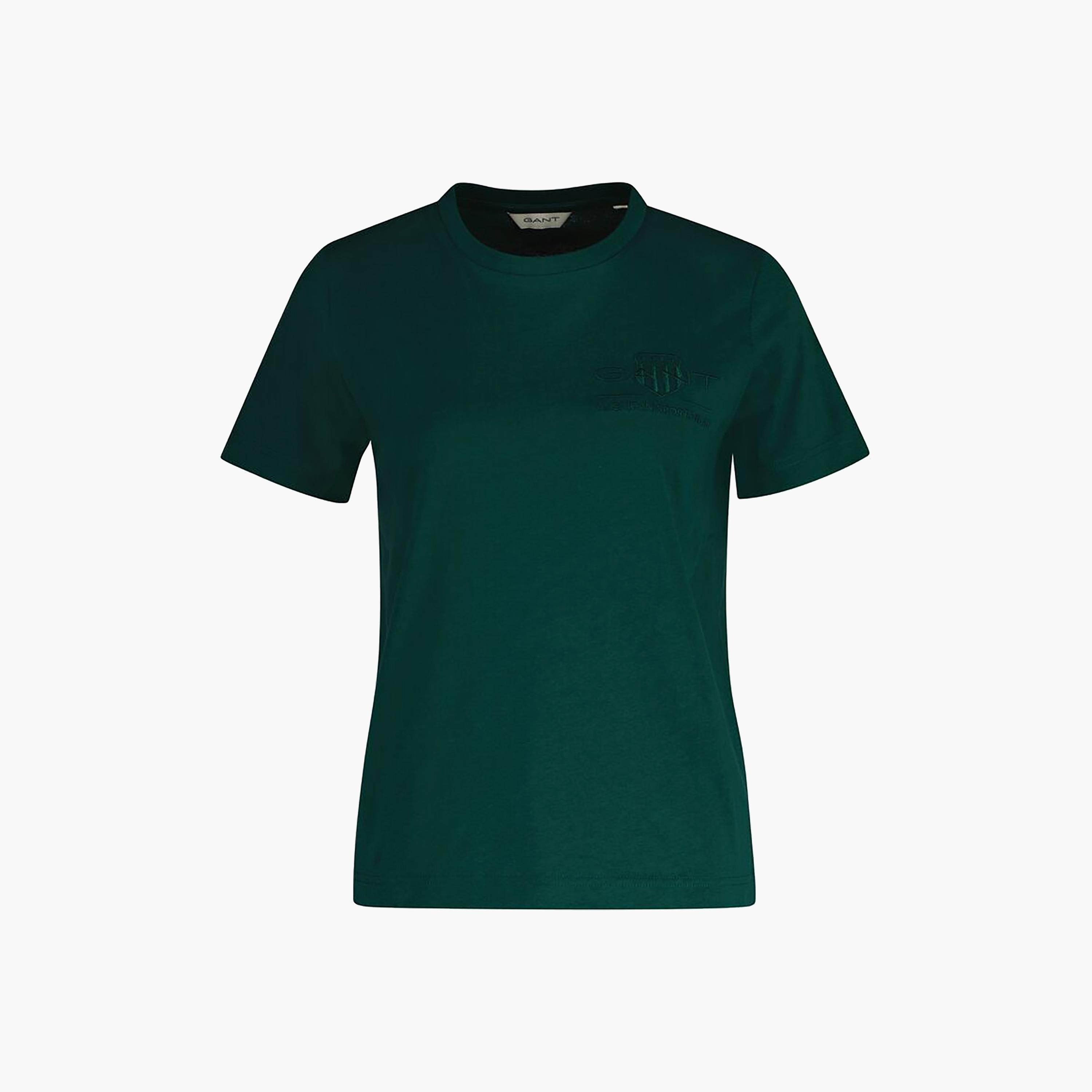تي شيرت نسائي بأكمام قصيرة وياقة مستديرة وشعار درع مطرز من Gant-women-clothing-tshirts-image-6