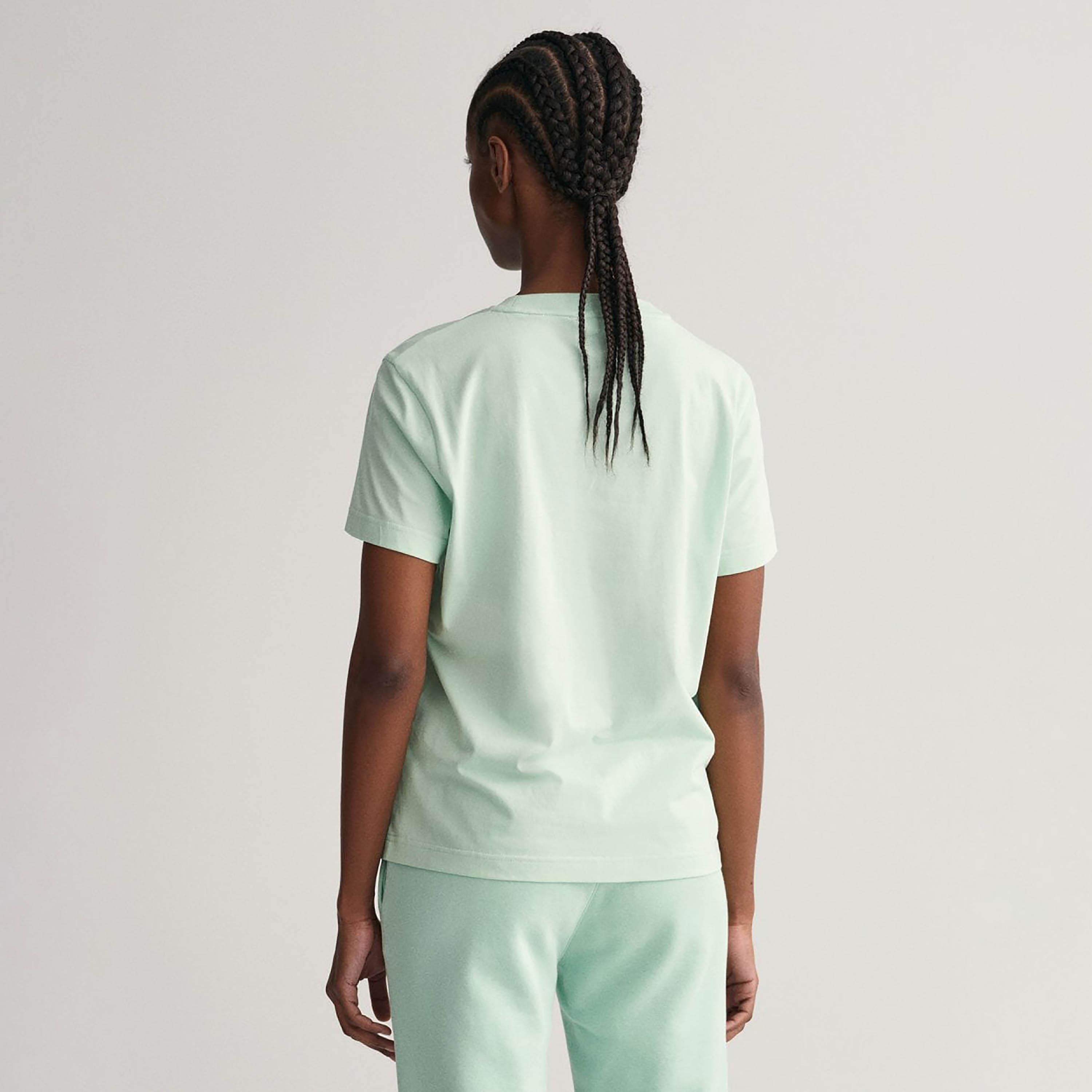 Gant Embroidered Shield Logo Round Neck Short Sleeves Women's T-Shirt-women-clothing-tshirts-image-4