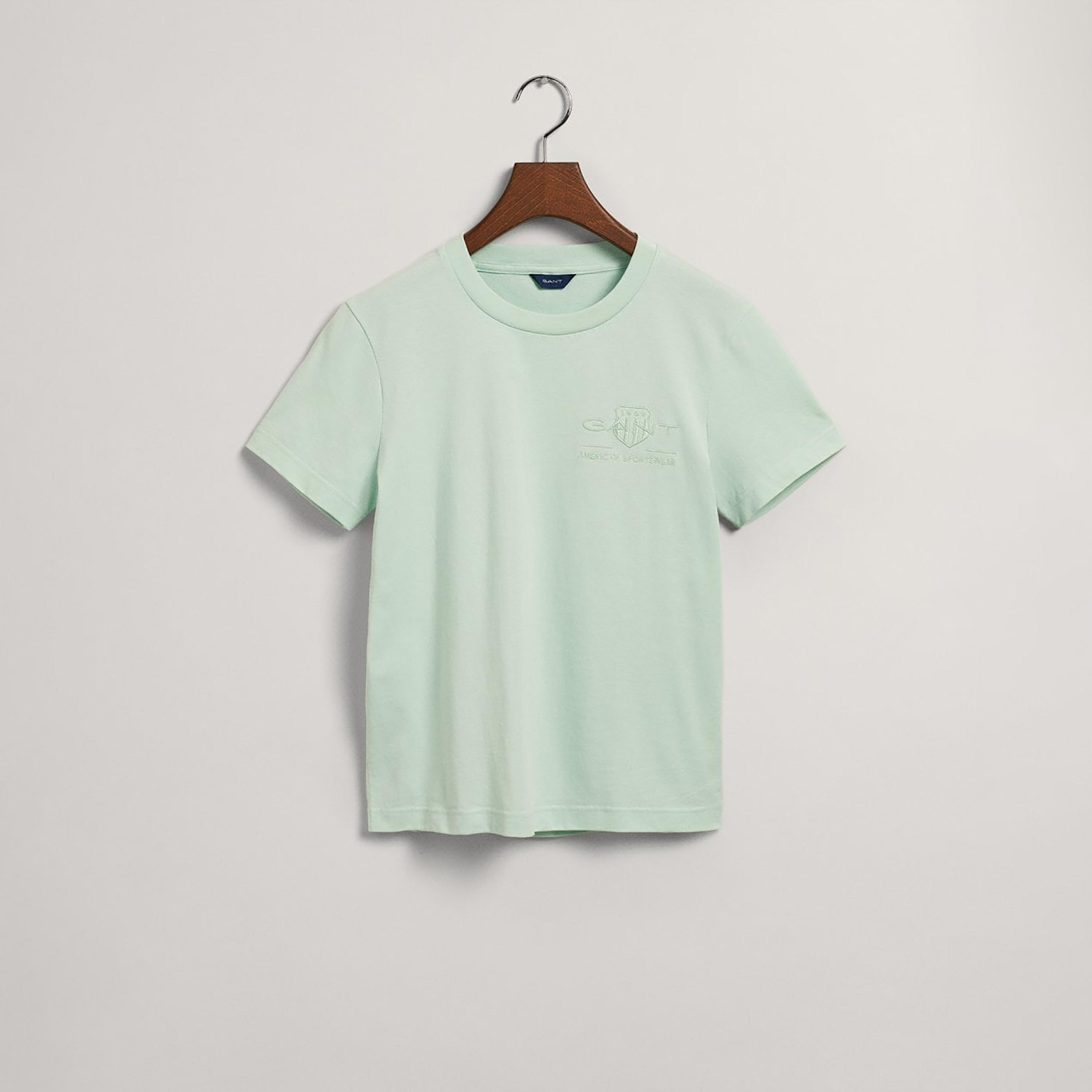 Gant Embroidered Shield Logo Round Neck Short Sleeves Women's T-Shirt-women-clothing-tshirts-image-5