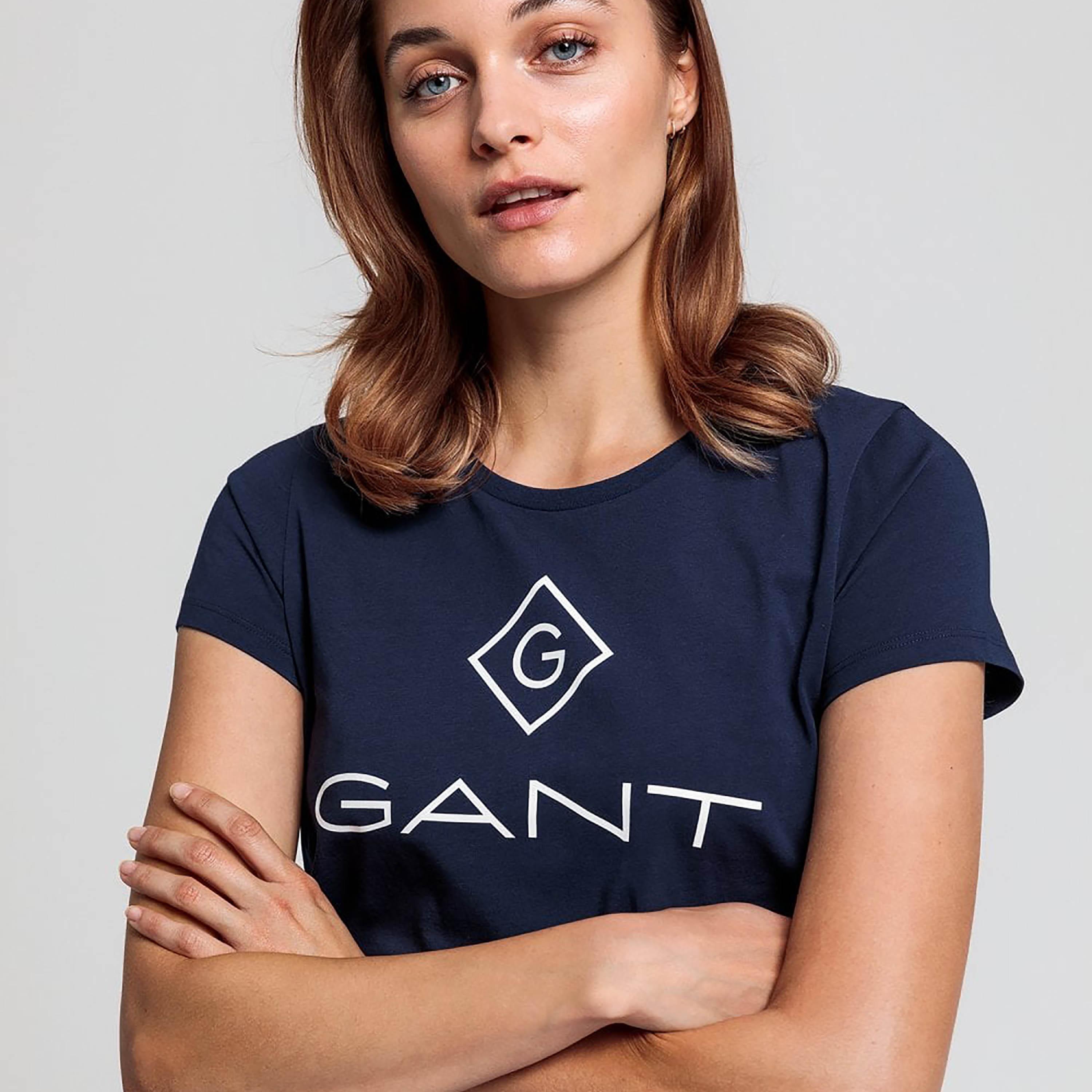 Gant Logo Print Round Neck Short Sleeves Women's T-Shirt-women-clothing-tshirts-image-3