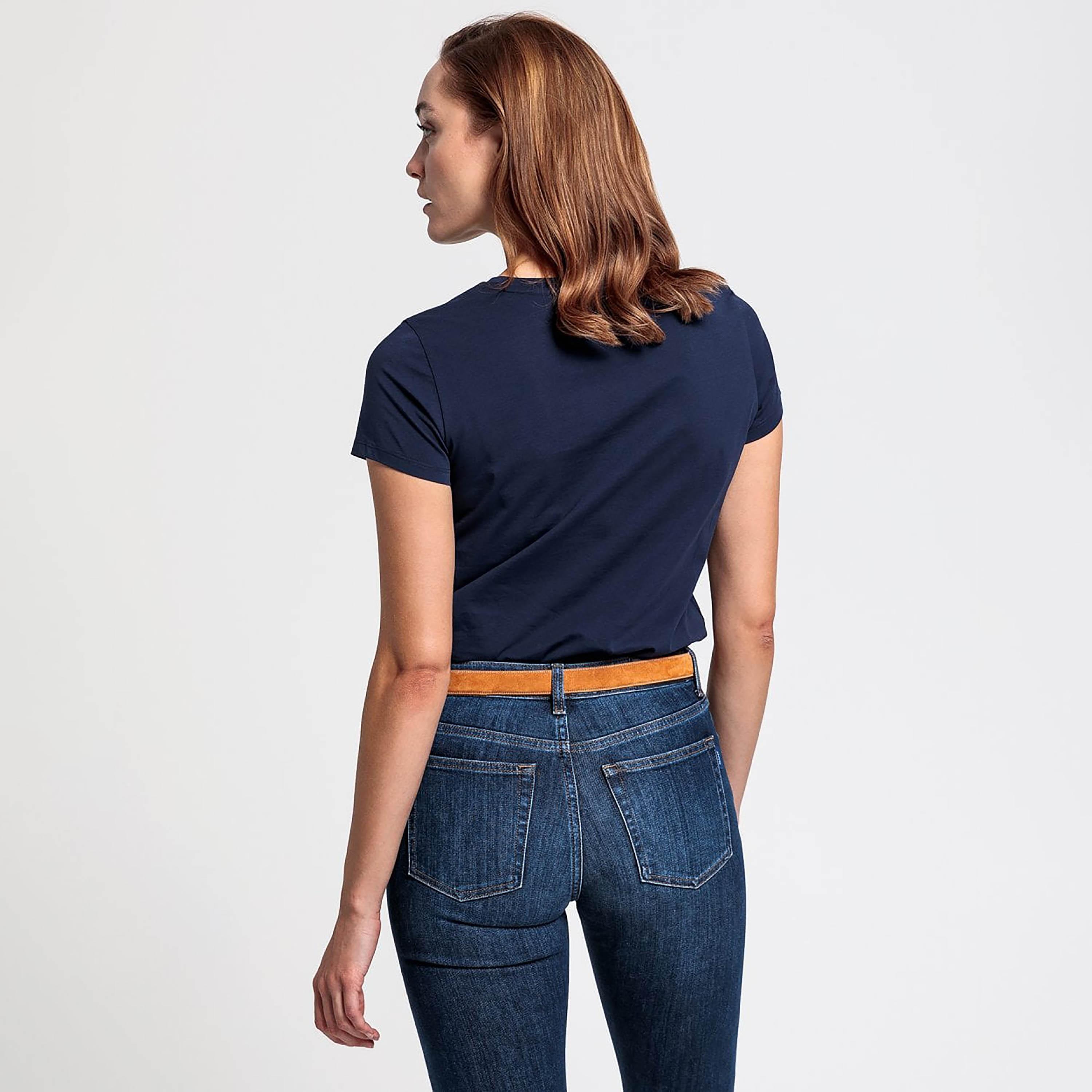 Gant Logo Print Round Neck Short Sleeves Women's T-Shirt-women-clothing-tshirts-image-4