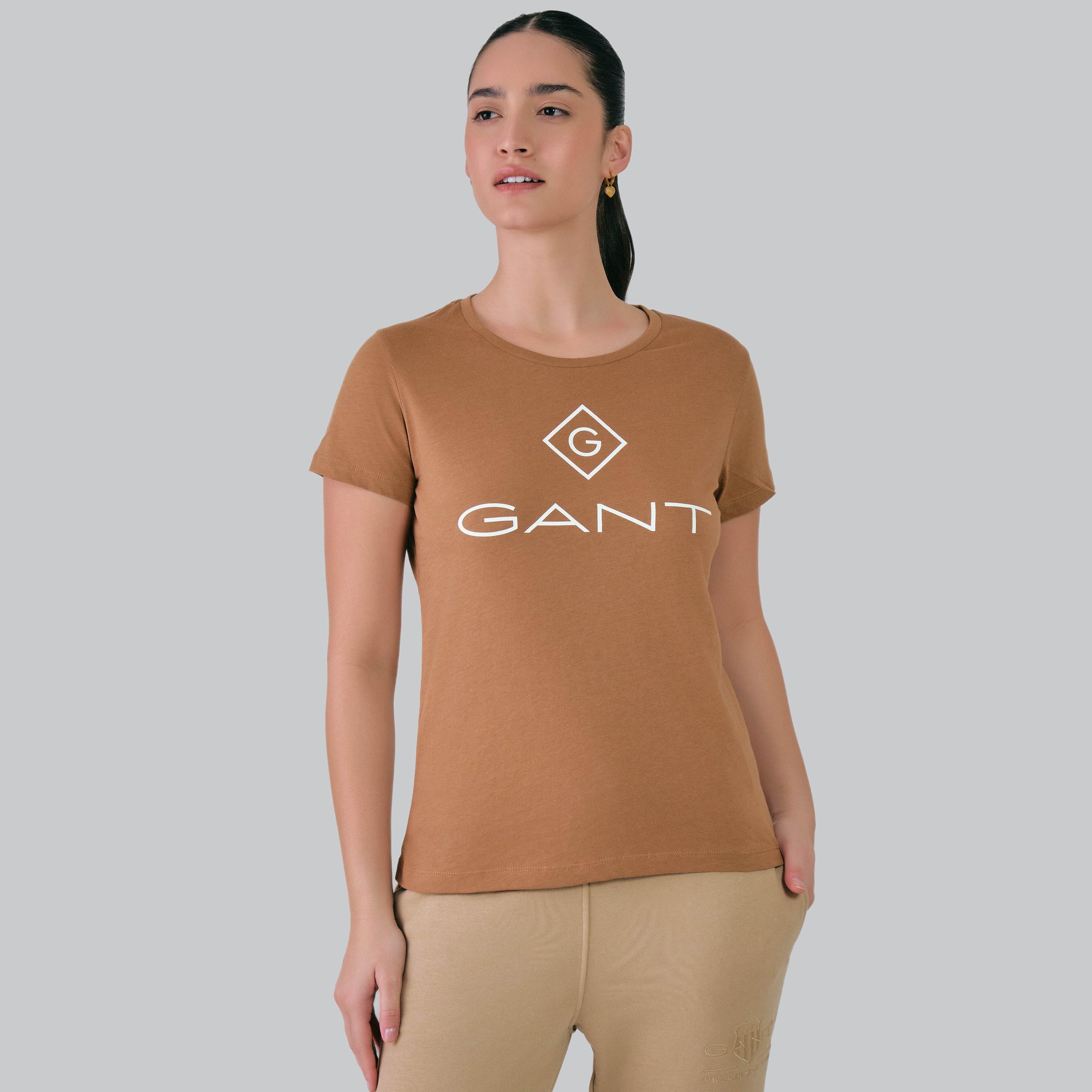 Gant Logo Print Round Neck Short Sleeves Women's T-Shirt-women-clothing-tshirts-image-6