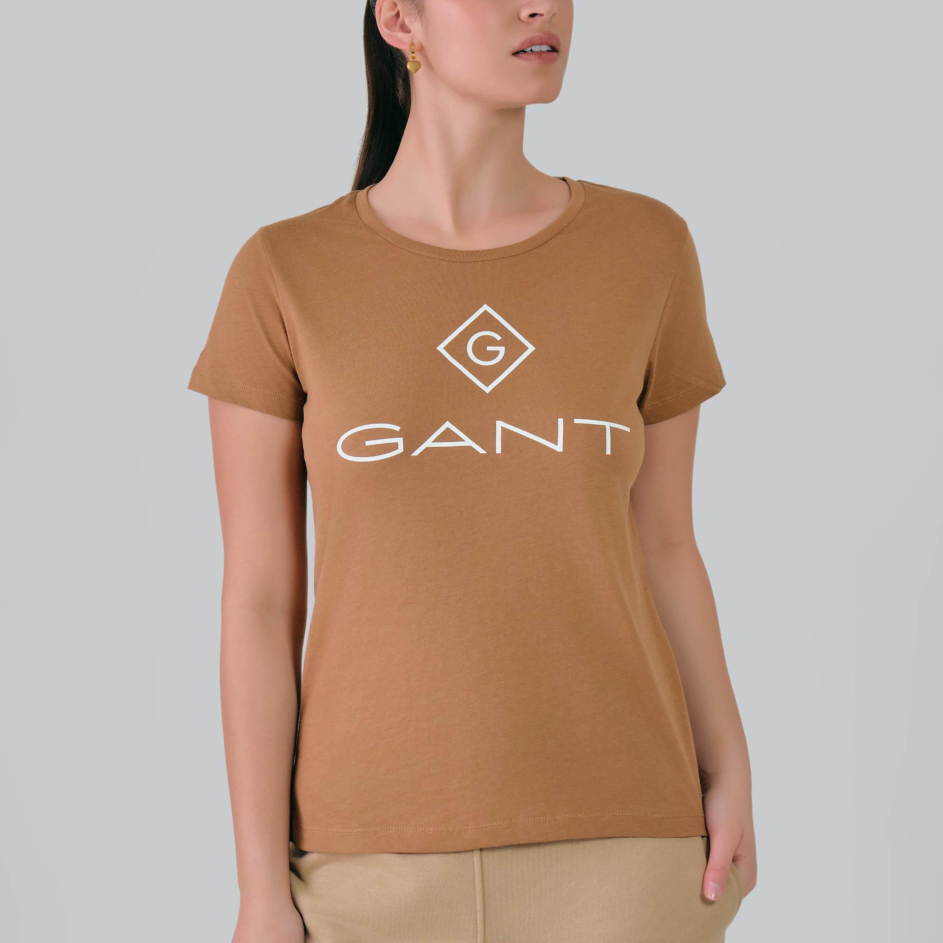 Gant Logo Print Round Neck Short Sleeves Women's T-Shirt-women-clothing-tshirts-image-7
