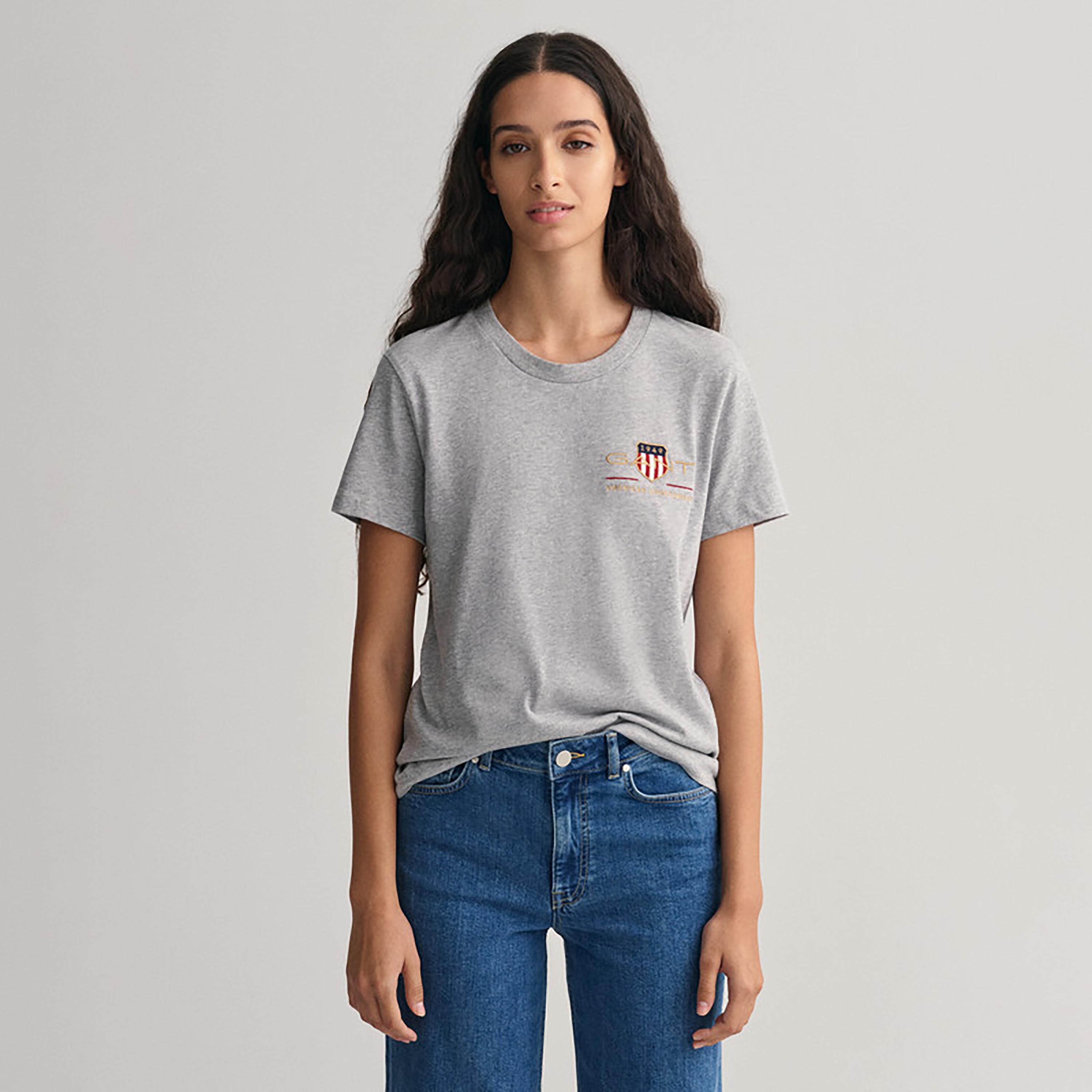 Gant Embroidered Logo Crew Neck Short Sleeves T-Shirt-women-clothing-tshirts-image-1