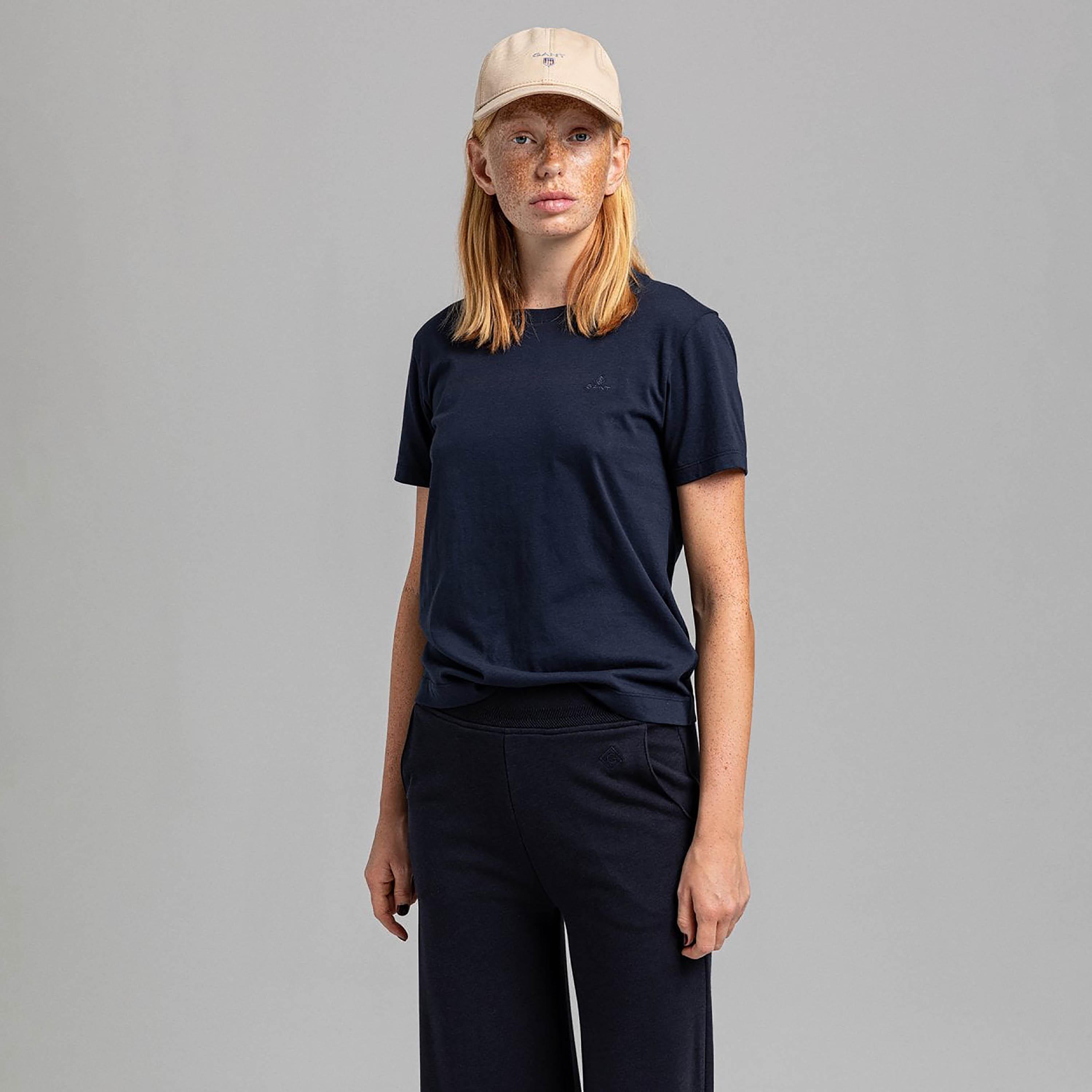 Gant Plain Round Neck Short Sleeves Women's T-Shirt-women-clothing-tshirts-image-1