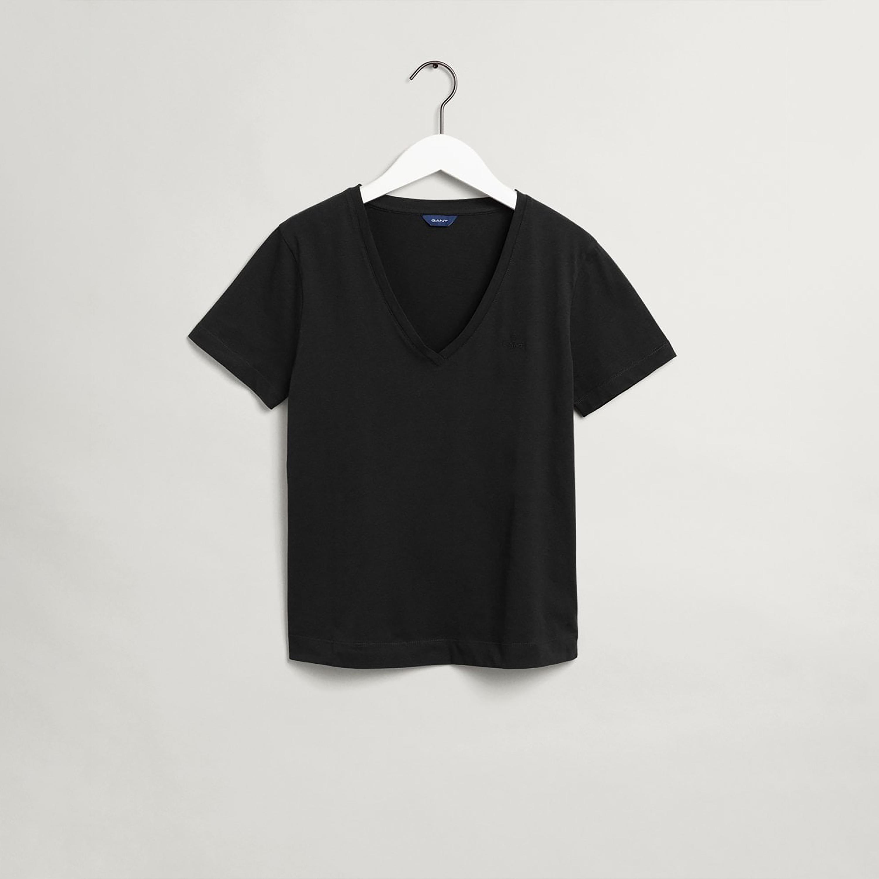 تي-شيرت جانت لوجو بأكمام قصيرة والرقبة الخامسة-women-clothing-tshirts-image-1