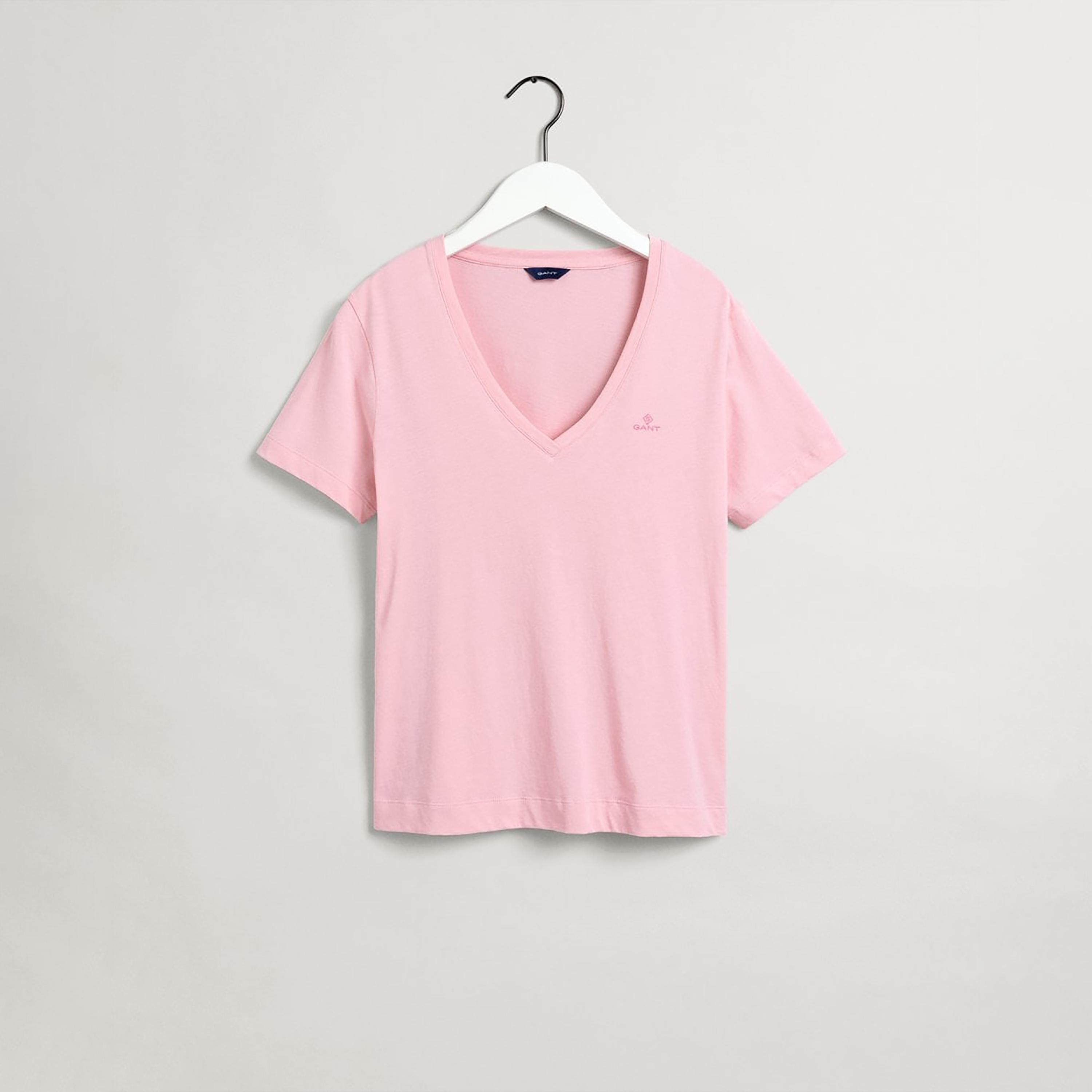 تي-شيرت جانت لوجو بأكمام قصيرة والرقبة الخامسة-women-clothing-tshirts-image-1