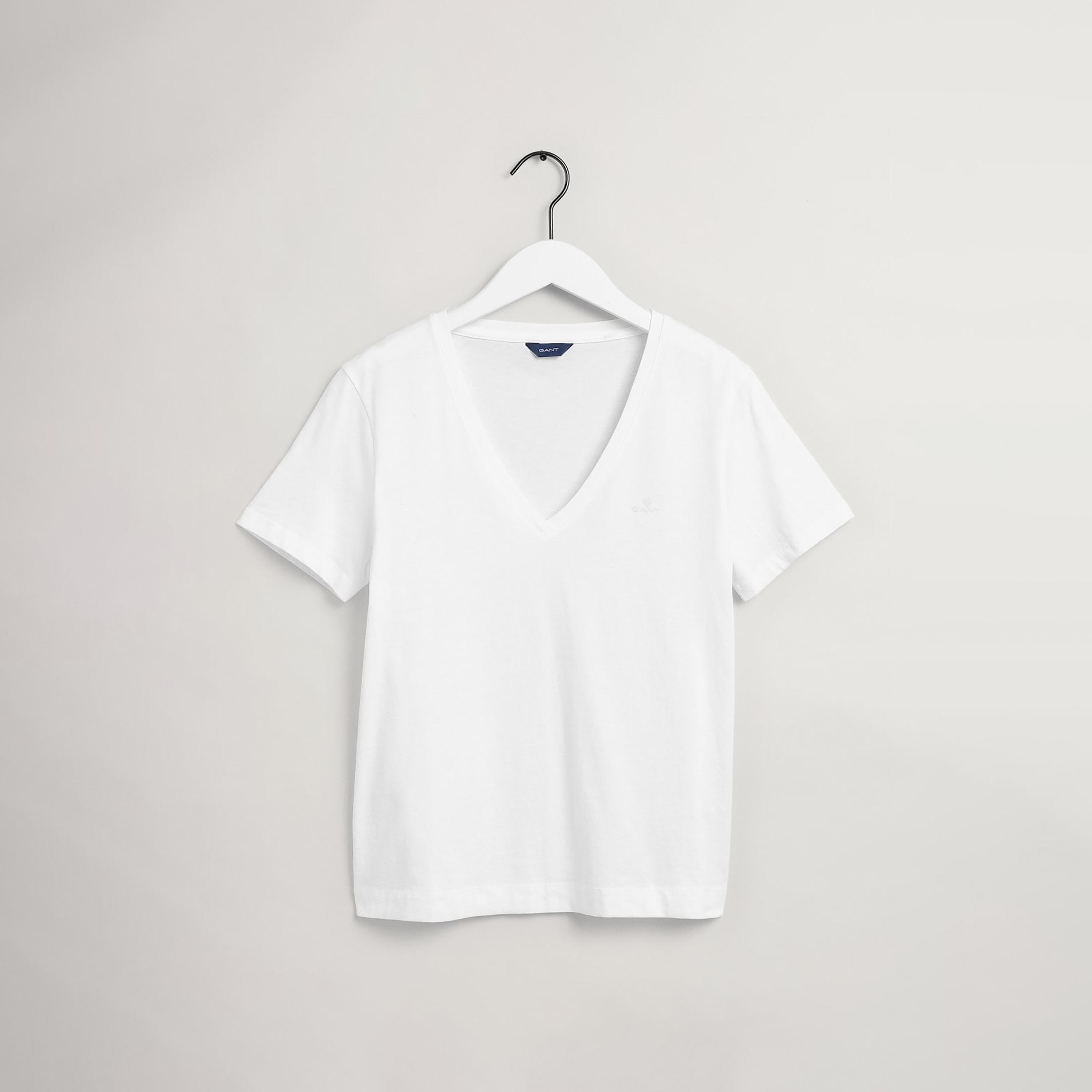 تي-شيرت جانت لوجو بأكمام قصيرة والرقبة الخامسة-women-clothing-tshirts-image-1