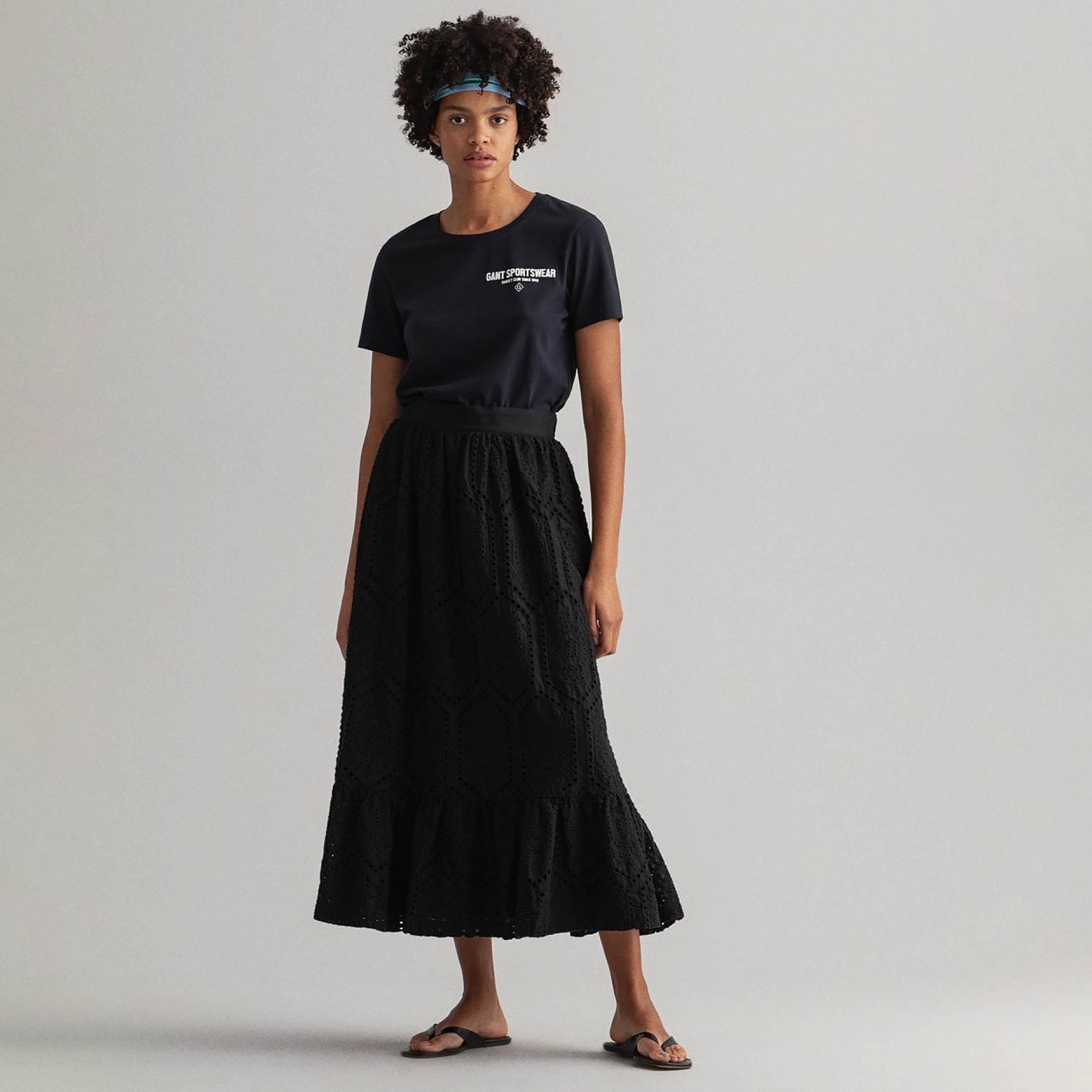 Gant Printed Round Neck Short Sleeves Women's T-Shirt-women-clothing-tshirts-image-2