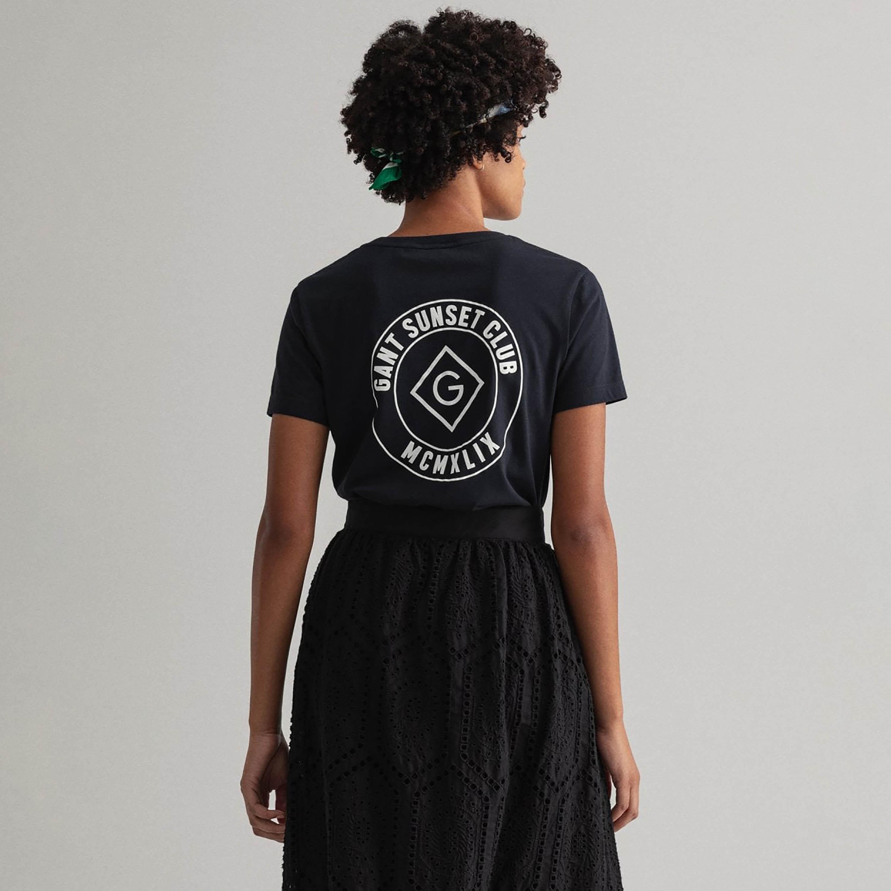 Gant Printed Round Neck Short Sleeves Women's T-Shirt-women-clothing-tshirts-image-4
