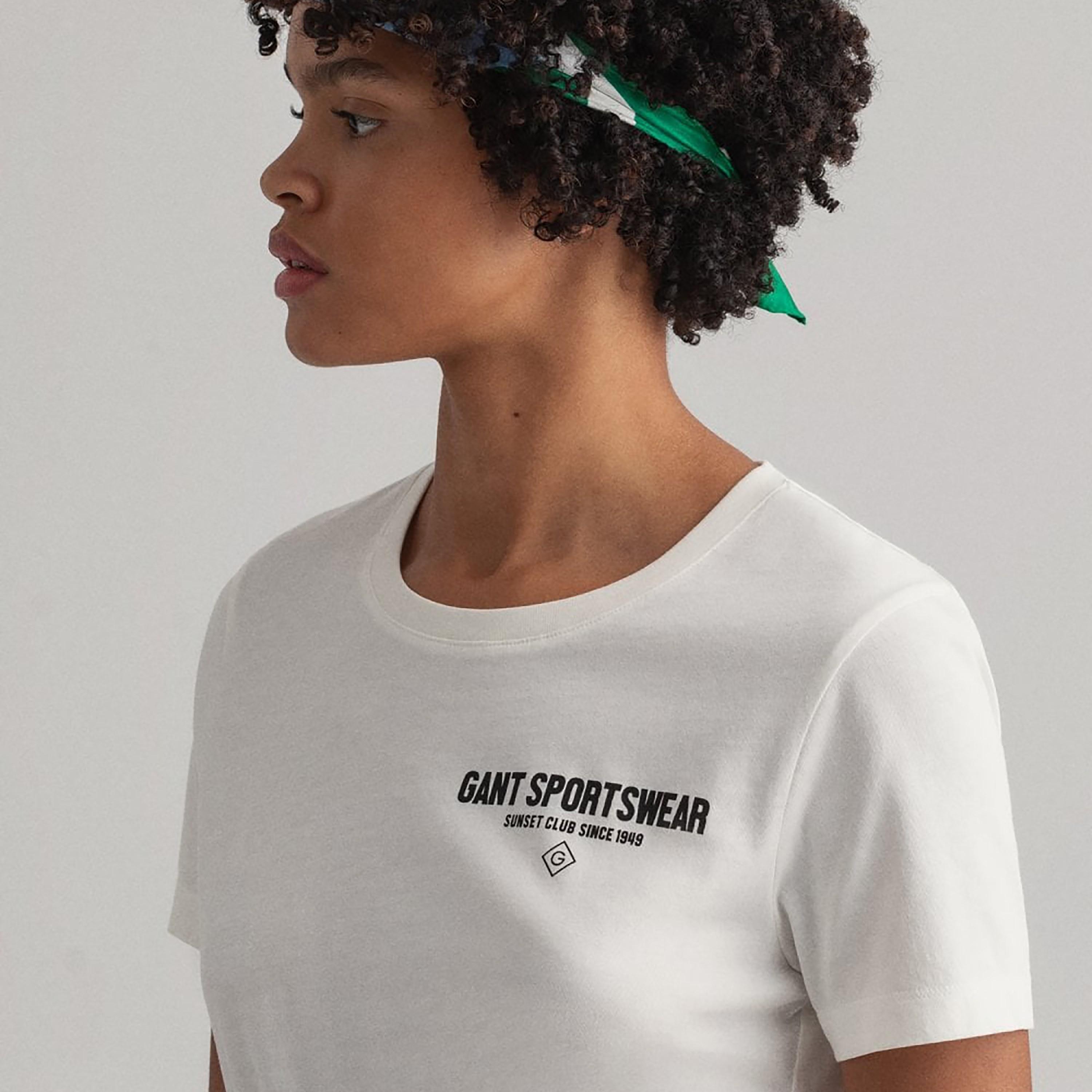 Gant Printed Round Neck Short Sleeves Women's T-Shirt-women-clothing-tshirts-image-8