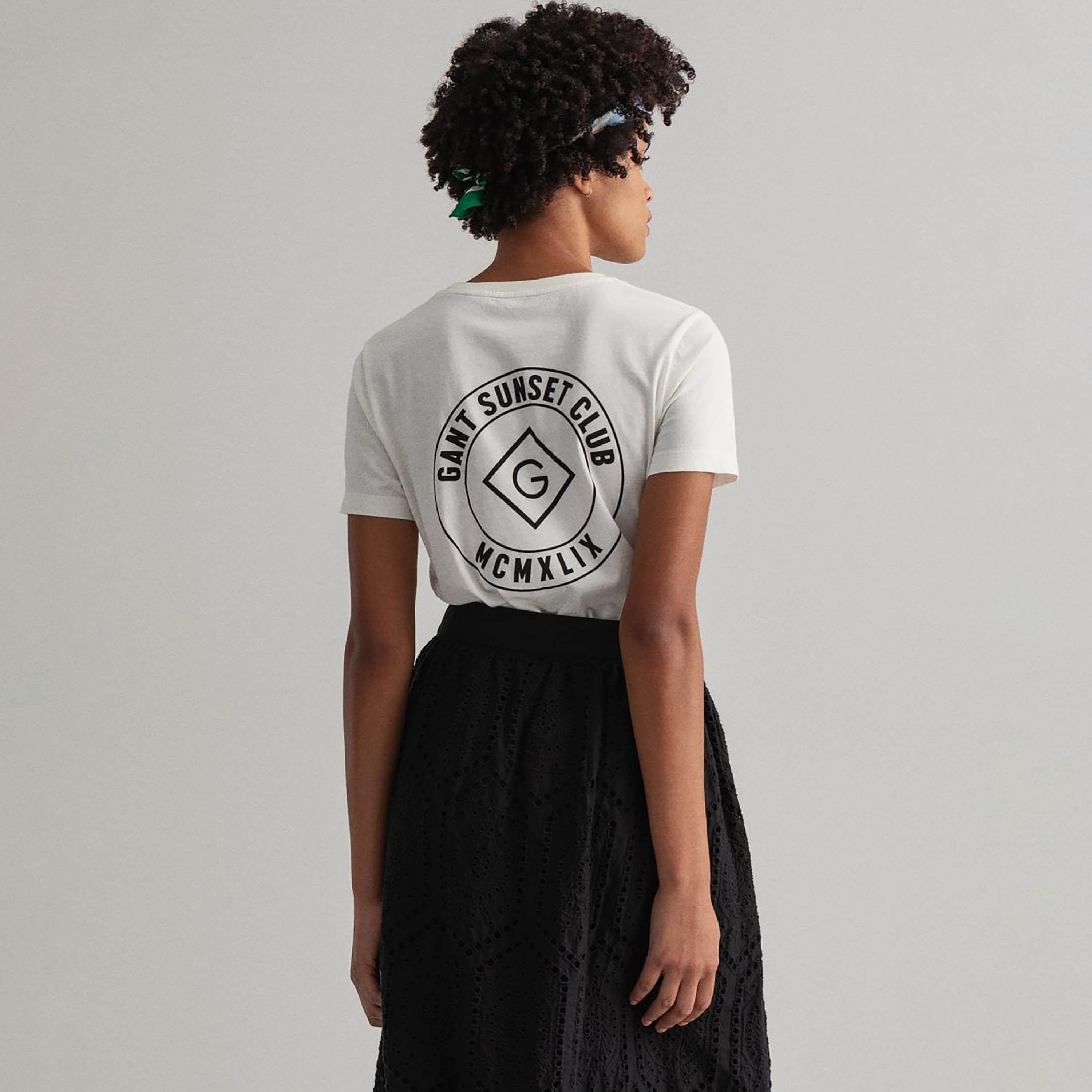 Gant Printed Round Neck Short Sleeves Women's T-Shirt-women-clothing-tshirts-image-9
