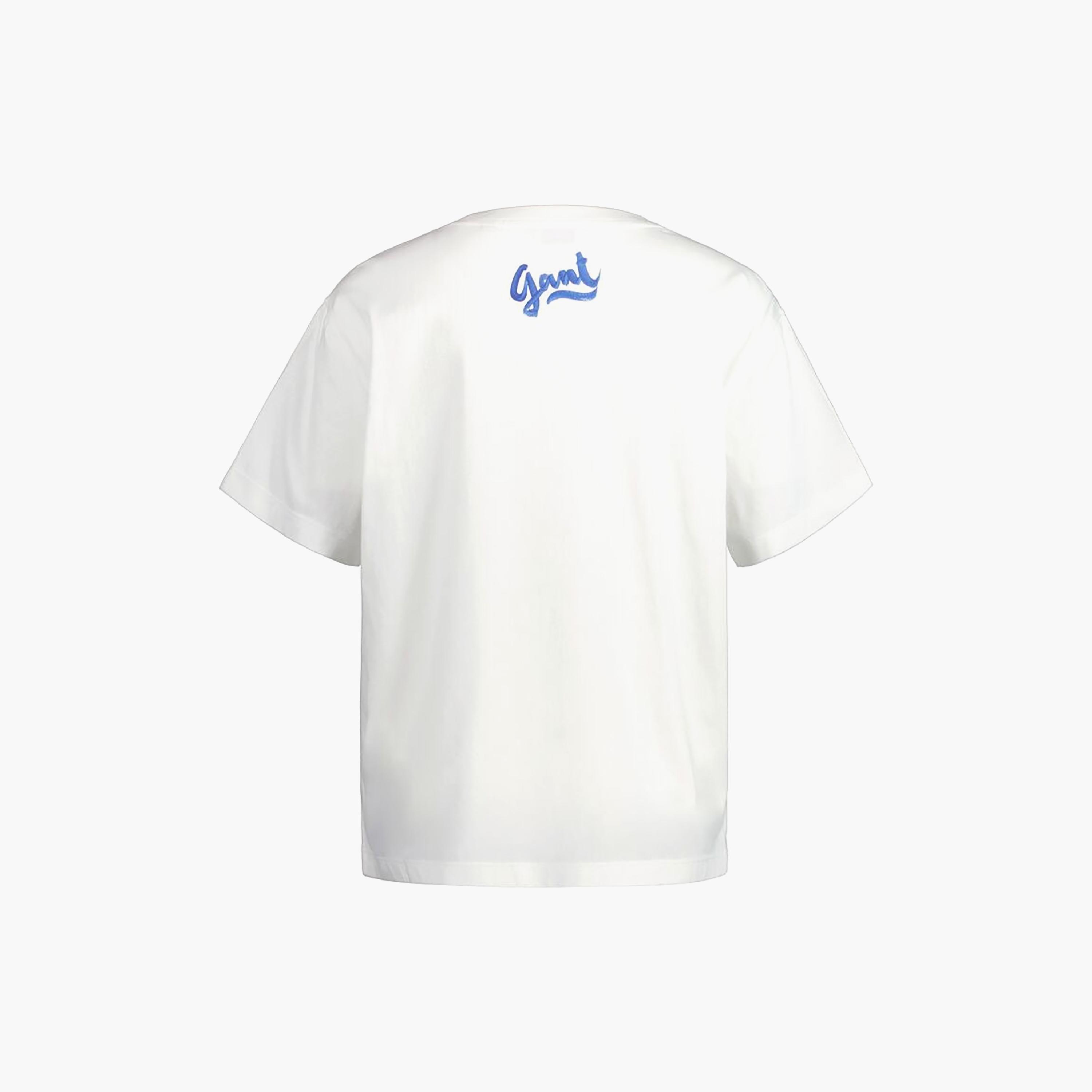 Gant Scenery Print Round Neck Short Sleeves Women's T-Shirt-women-clothing-tshirts-image-2