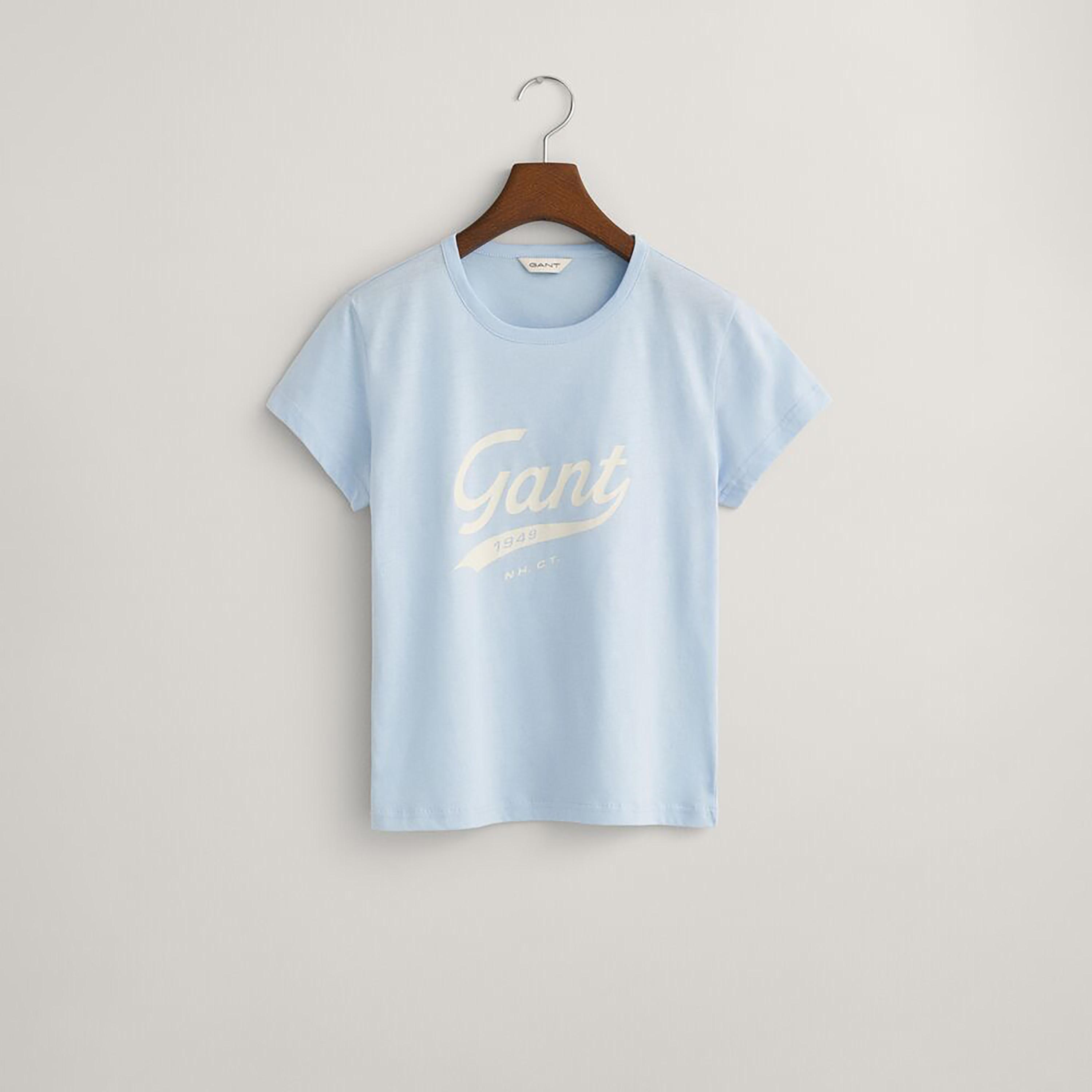 تي شيرت نسائي برقبة دائرية وأكمام قصيرة وطبعة شعار Gant-women-clothing-tshirts-image-6