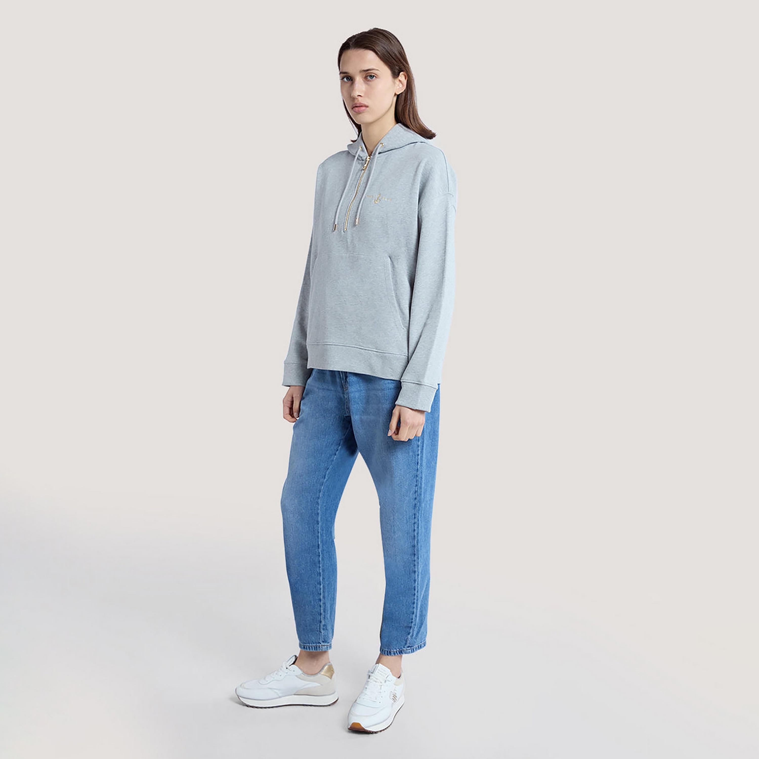 Gant Plain Long Sleeves Half Zip Women's Hoodie-women-clothing-hoodiesandsweatshirts-hoodies-image-2