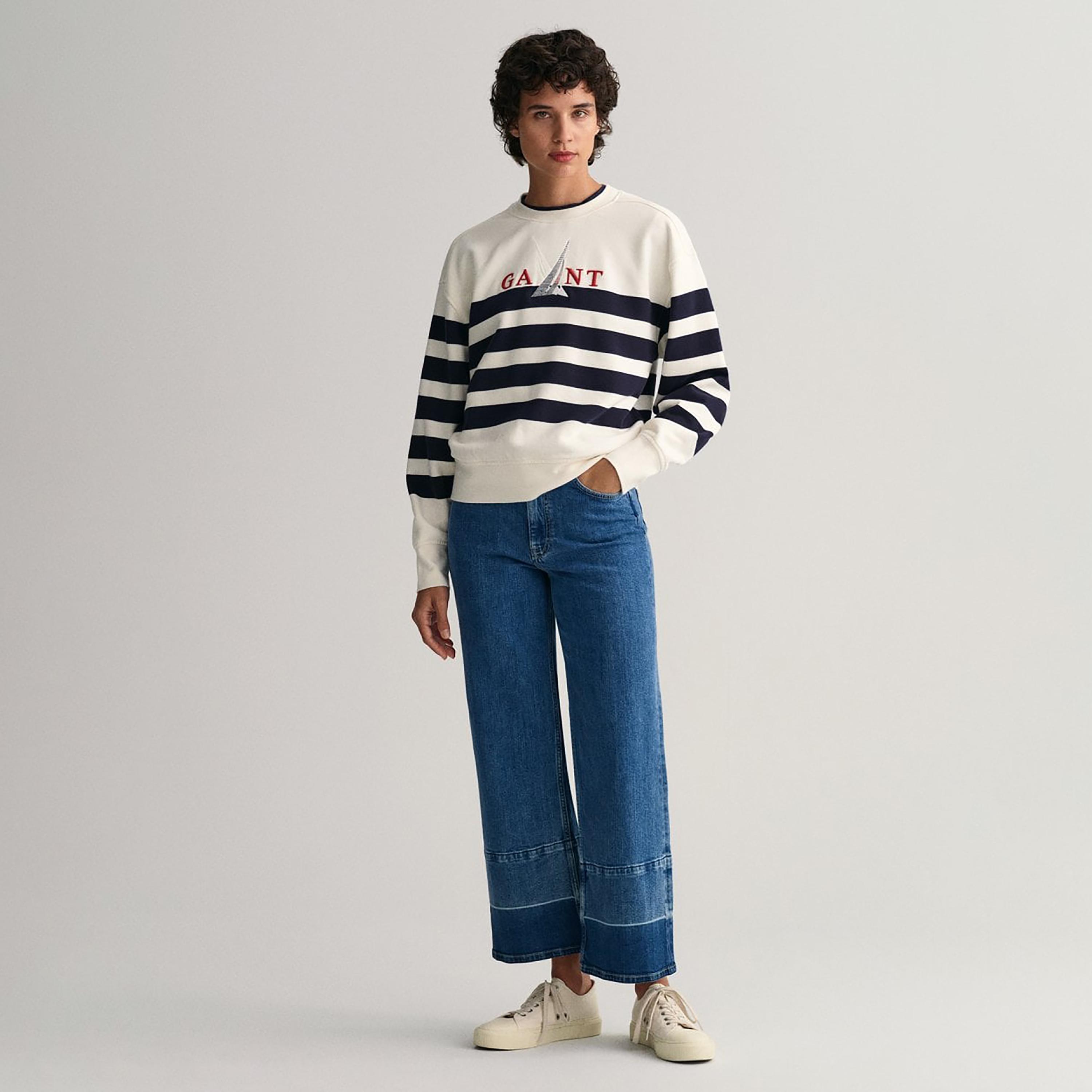 Gant Striped Crew Neck Long Sleeves Sweatshirt-women-winterwear-hoodiesandsweatshirts-hoodies-image-2