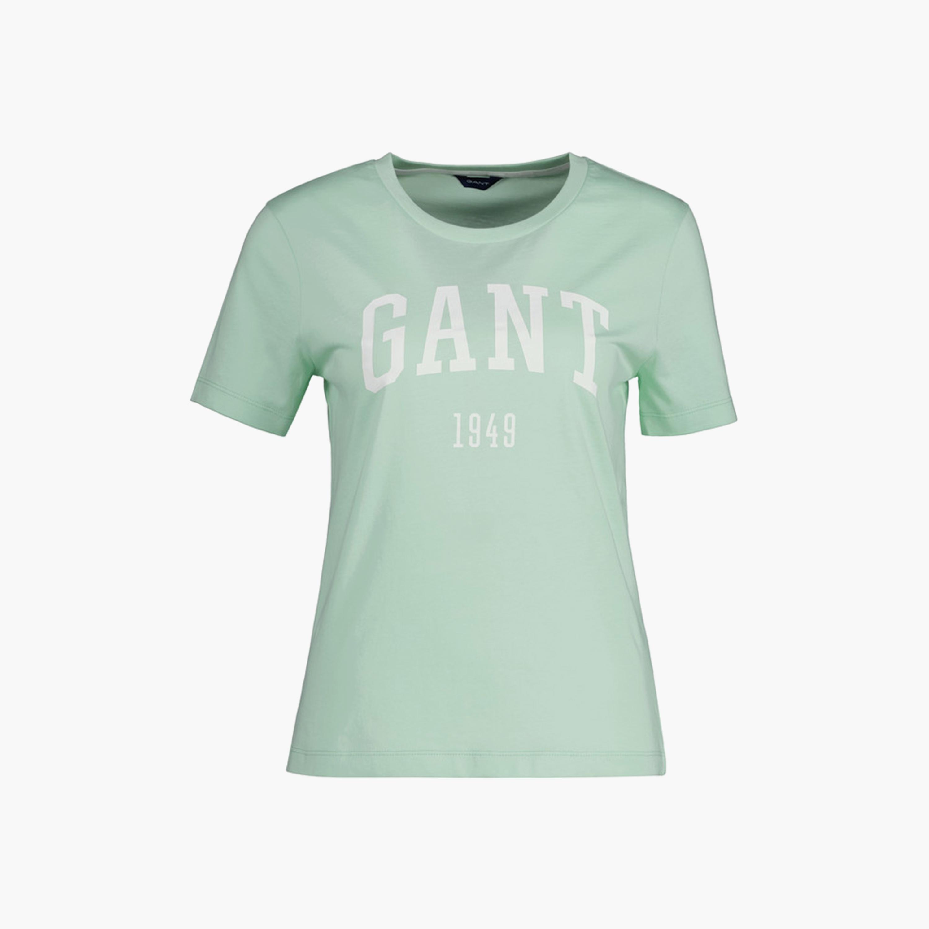 تي-شيرت من جانت لوجو طباعة طاقم الرقبة بأكمام قصيرة ورقبة دائرية-women-clothing-tshirts-image-1