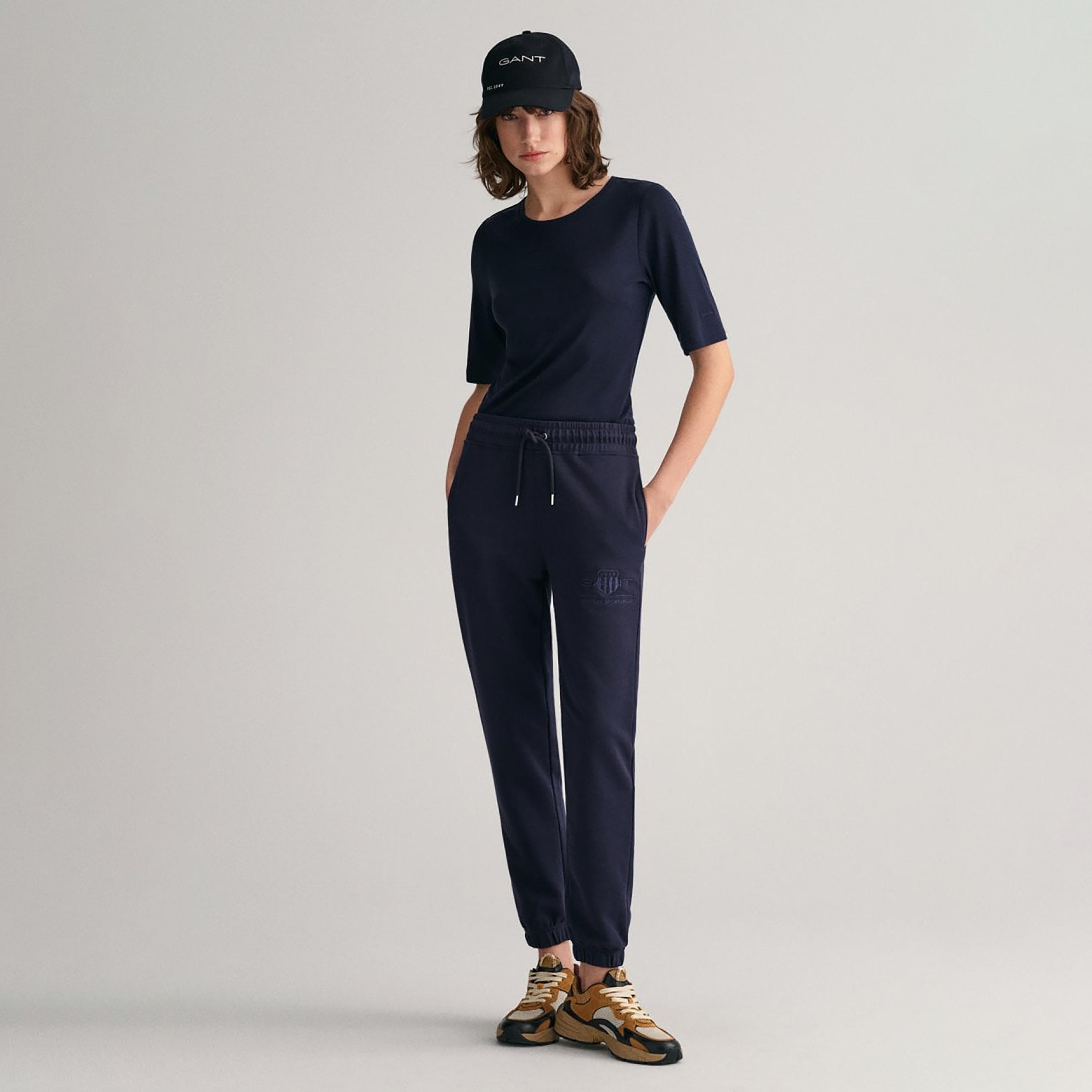 Gant Logo Detail Mid-Rise Drawstring Sweatpants-women-clothing-bottoms-joggers-image-2