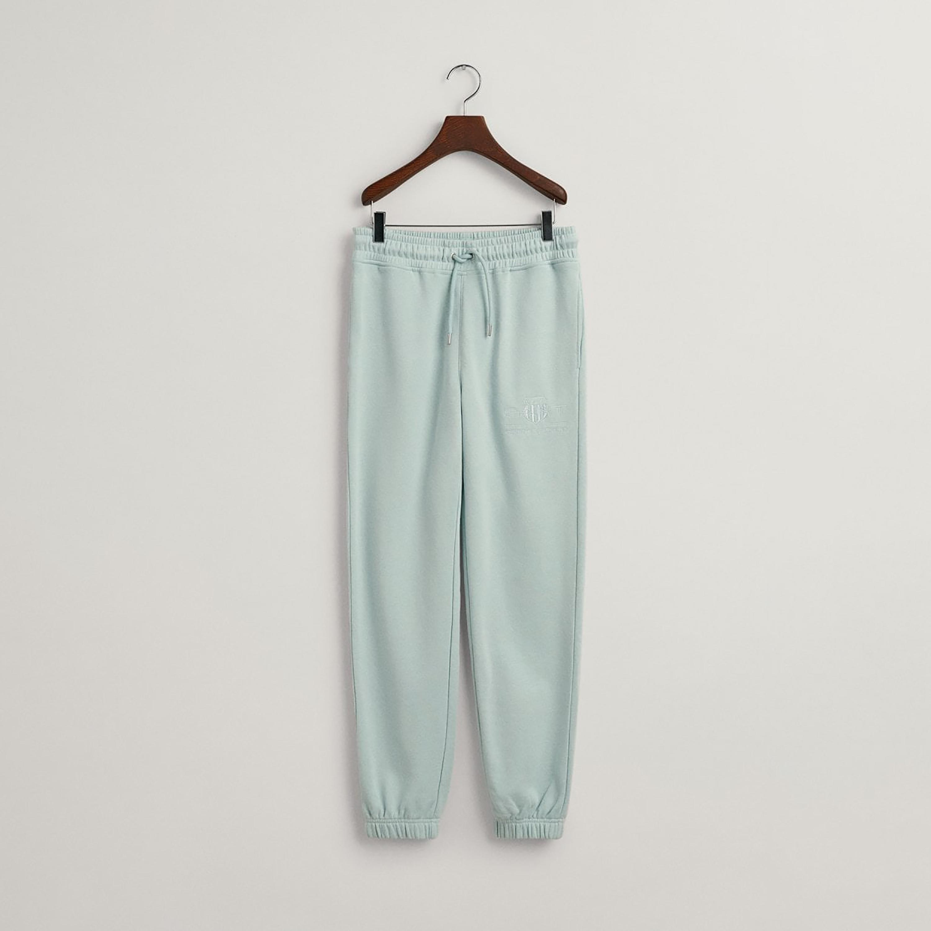 بنطال رياضي برباط متوسط الارتفاع مزين بشعار جانت-women-clothing-bottoms-joggers-image-1