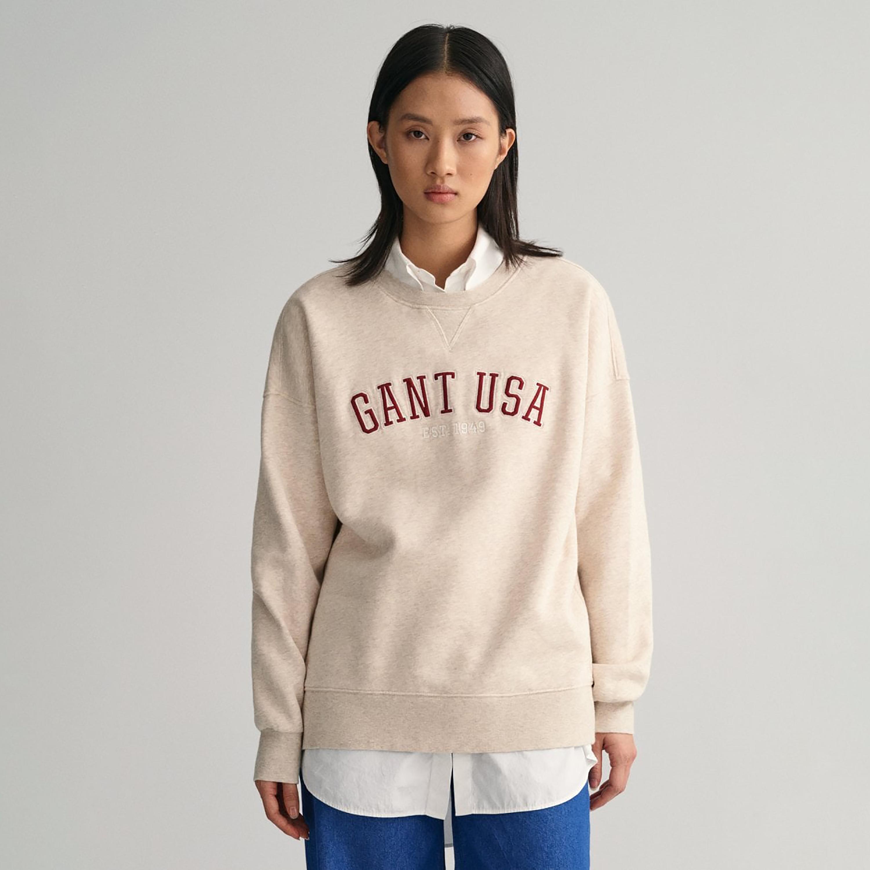 Gant Embroidered Logo Crew Neck Long Sleeves Sweatshirt-women-winterwear-hoodiesandsweatshirts-hoodies-image-1
