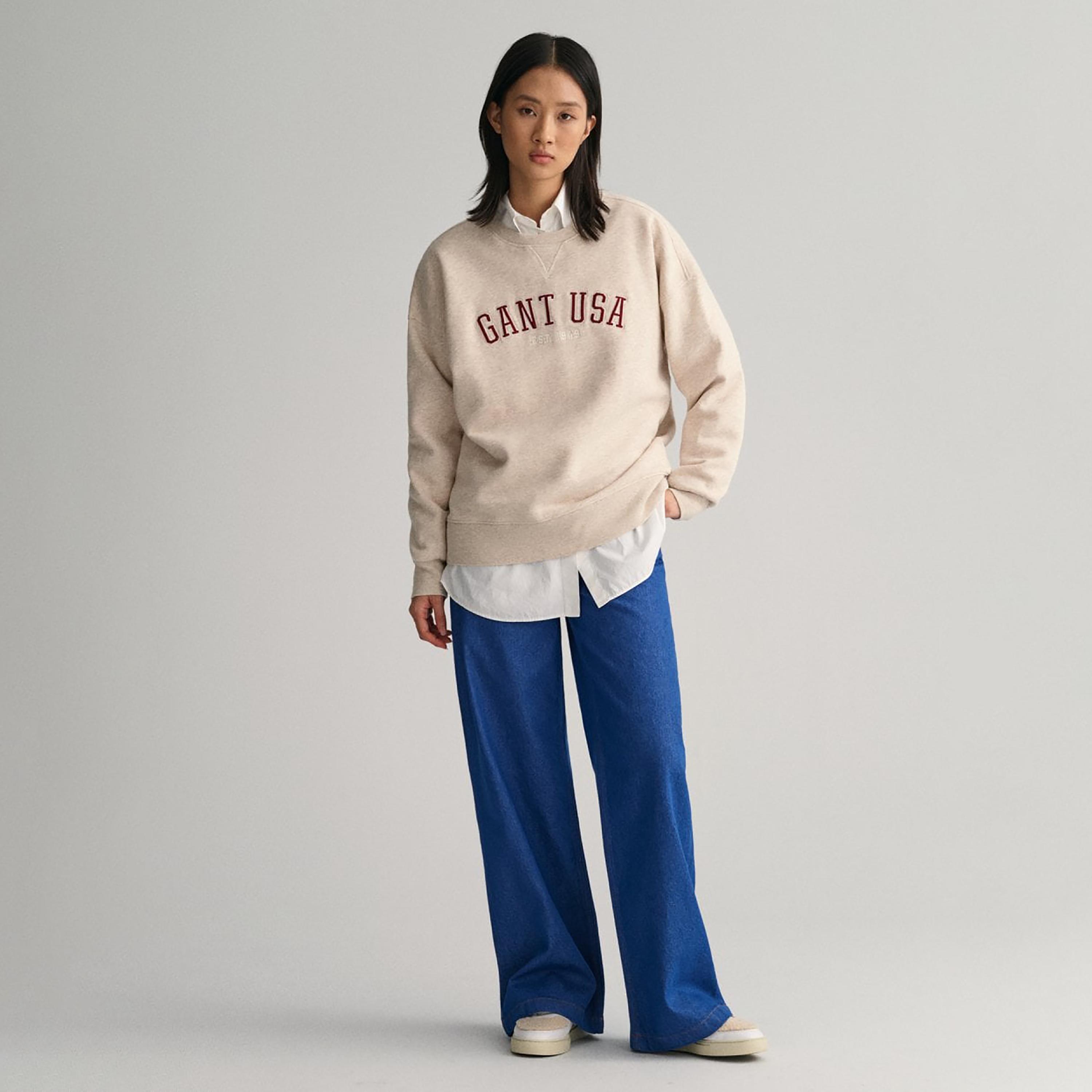 Gant Embroidered Logo Crew Neck Long Sleeves Sweatshirt-women-winterwear-hoodiesandsweatshirts-hoodies-image-2