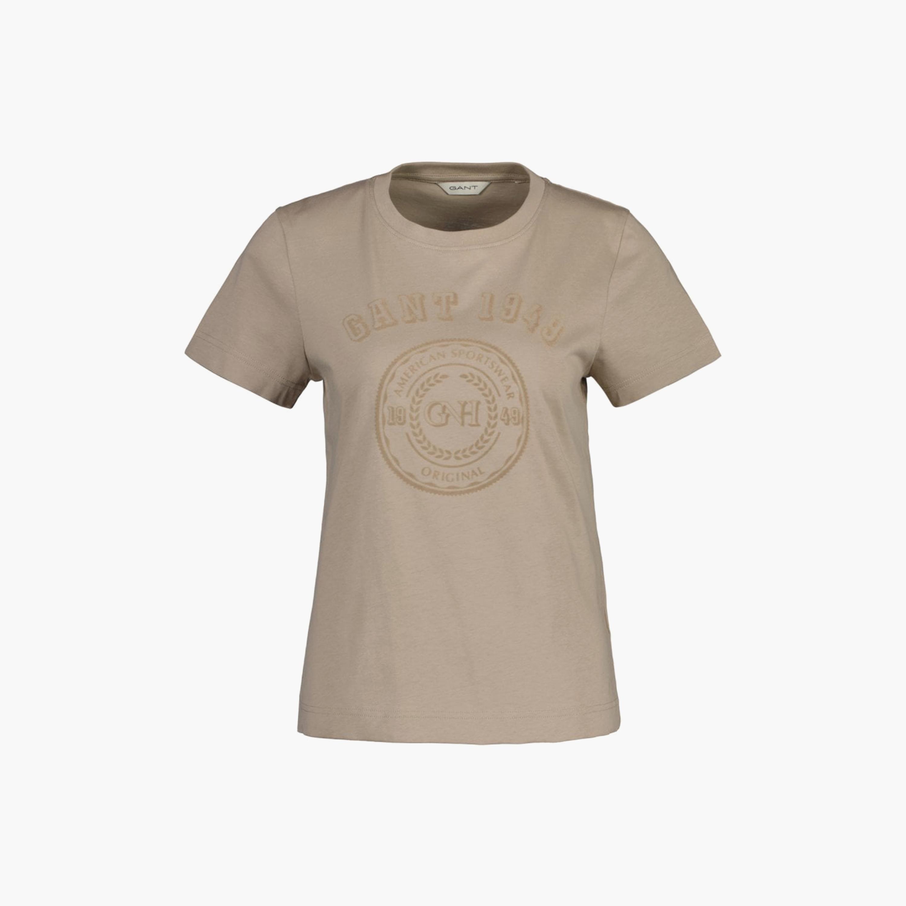 Gant Logo Print Crew Neck Short Sleeves T-Shirt-women-clothing-tshirts-image-1