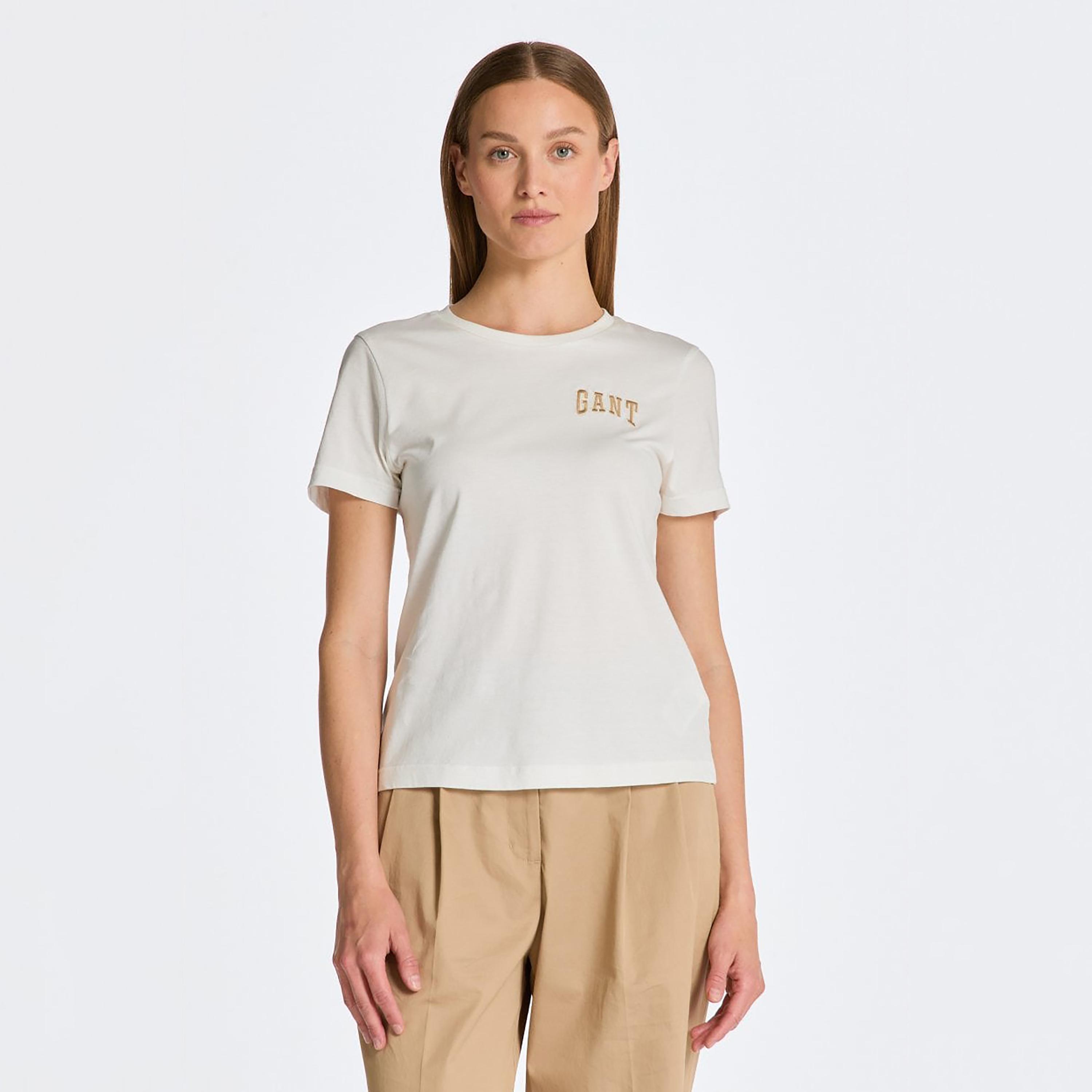 Gant Embroidered Logo Crew Neck Short Sleeves T-Shirt-women-clothing-tshirts-image-1