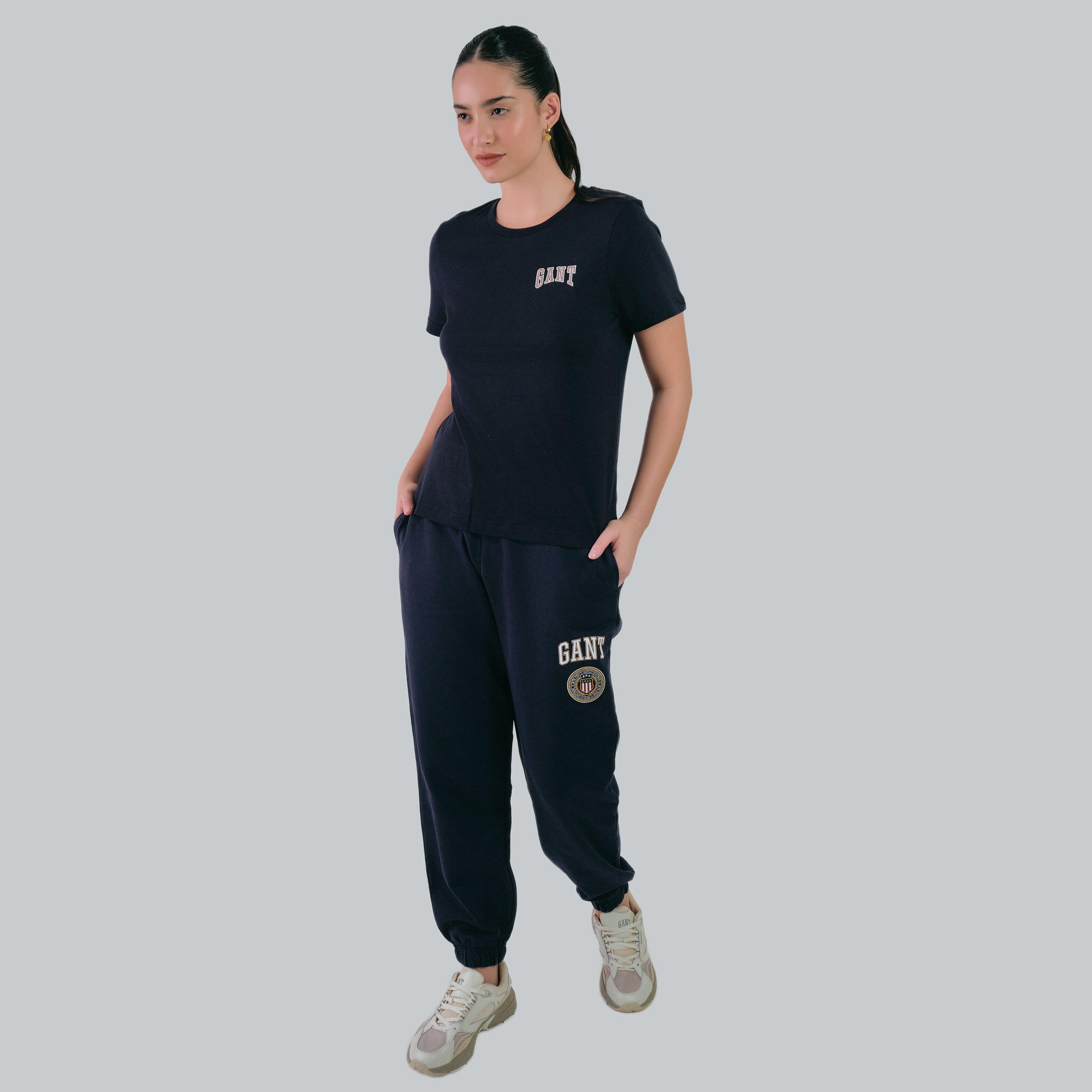 Gant Embroidered Logo Round Neck Short Sleeves Women's T-Shirt-women-clothing-tshirts-image-2