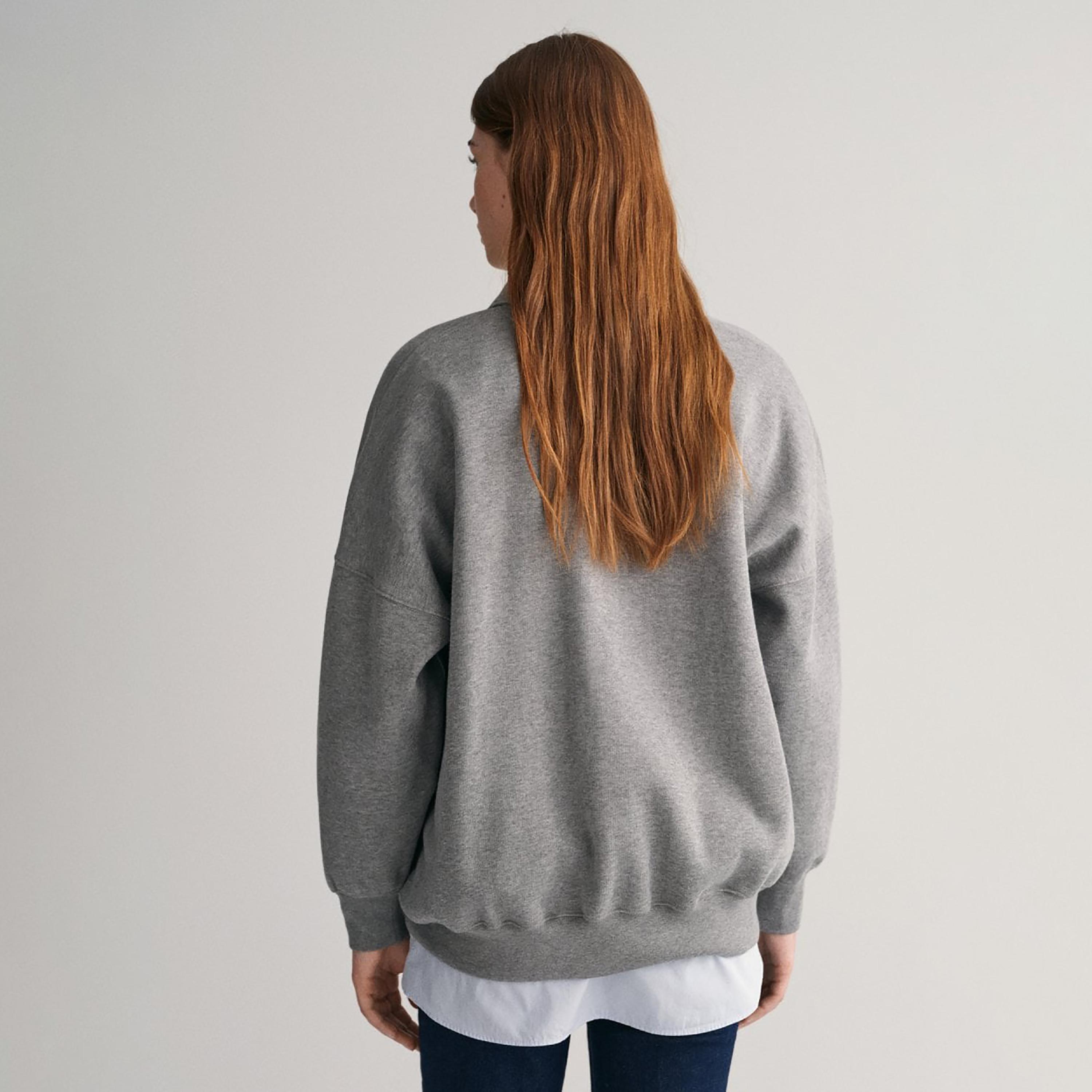 Gant Plain Collared Long Sleeves Oversized Rugger-women-clothing-tshirts-image-4