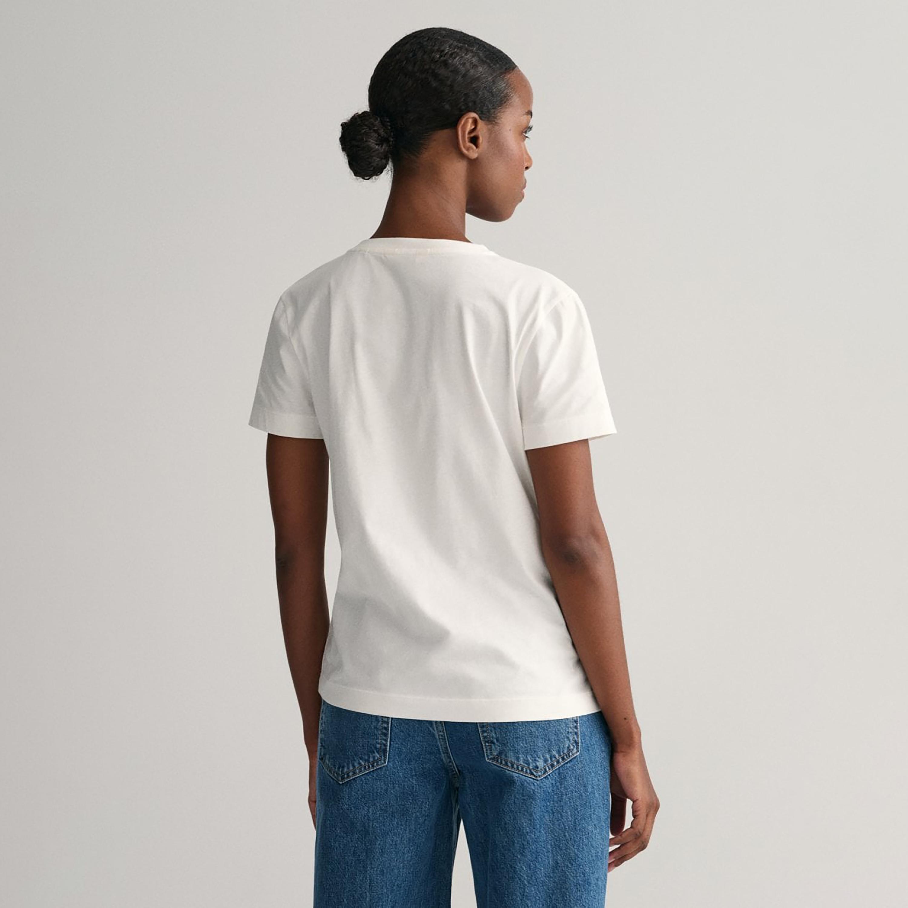 تي-شيرت جانت لوجو بأكمام قصيرة والرقبة الخامسة-women-clothing-tshirts-image-4