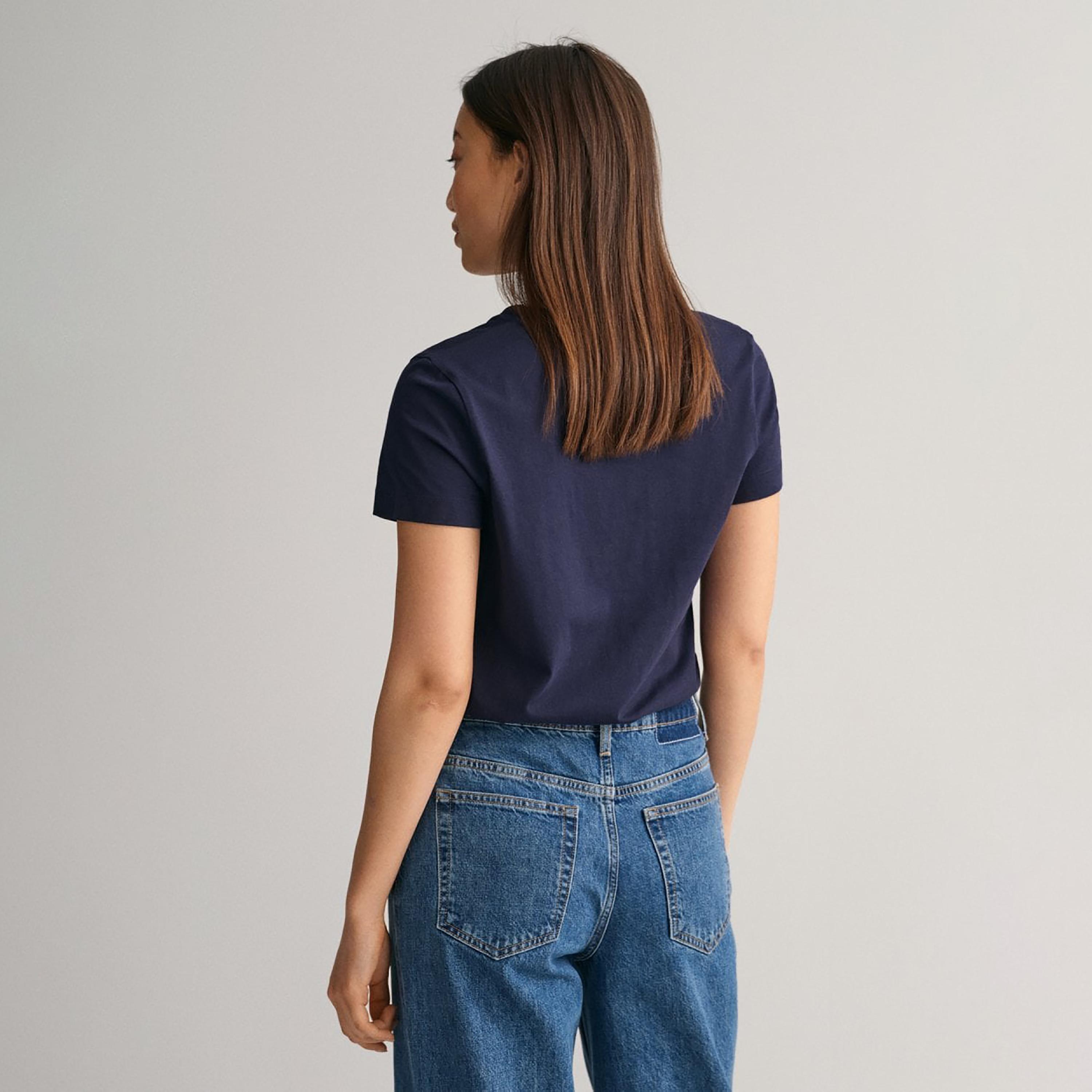 Gant Logo Detail V-Neck Short Sleeves T-Shirt-women-clothing-tshirts-image-4