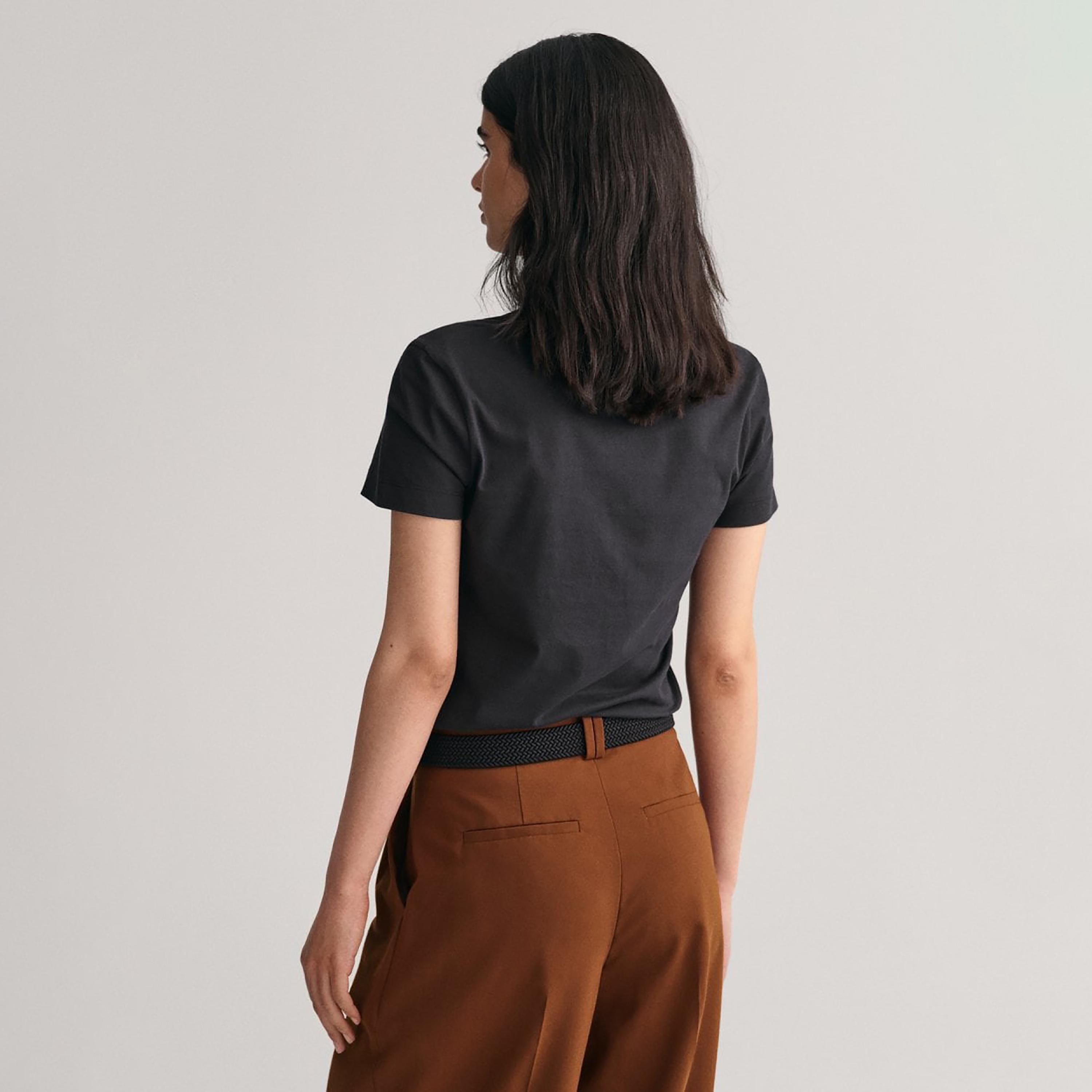 Gant Logo Detail V-Neck Short Sleeves T-Shirt-women-clothing-tshirts-image-4