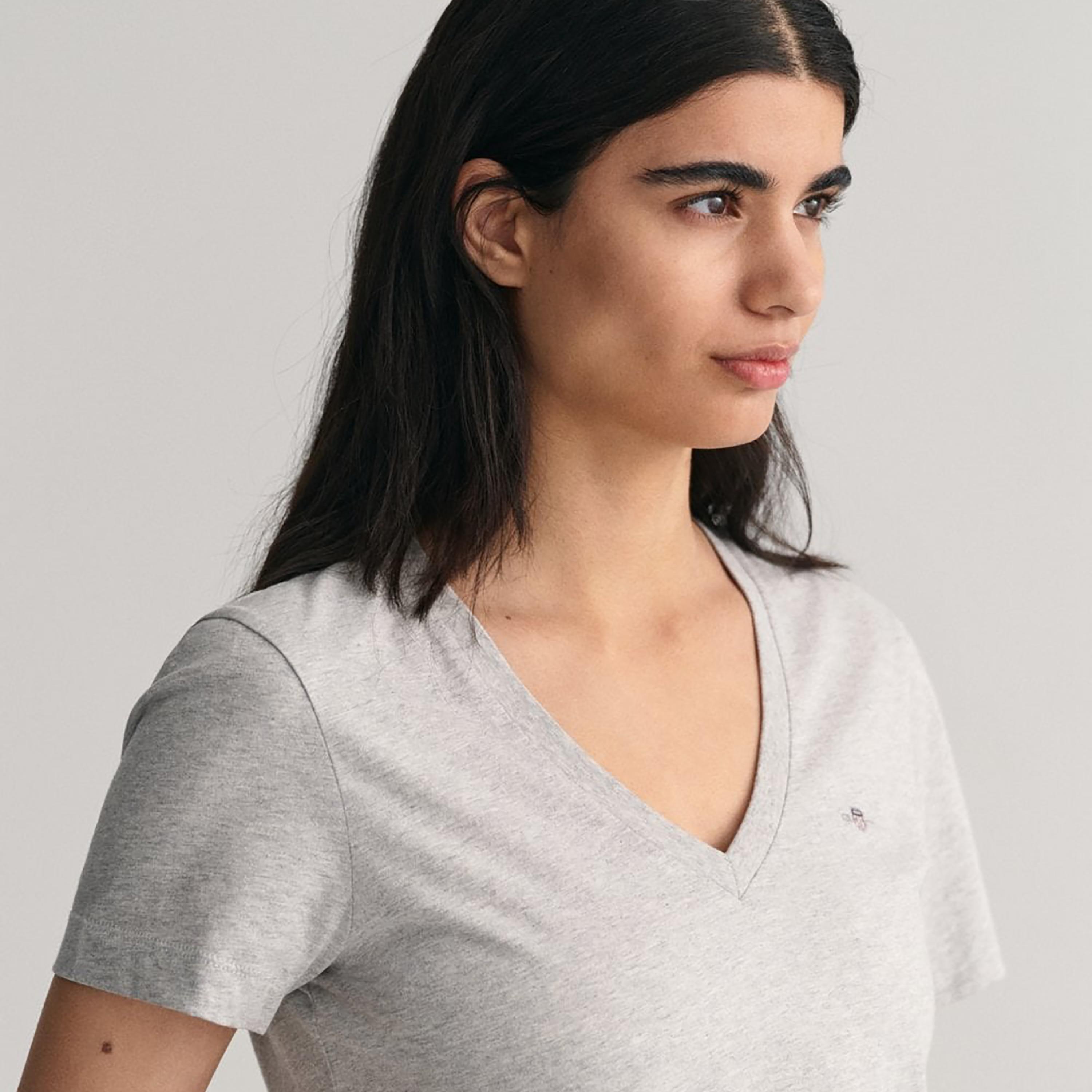 Gant Logo Detail V-Neck Short Sleeves T-Shirt-women-clothing-tshirts-image-3
