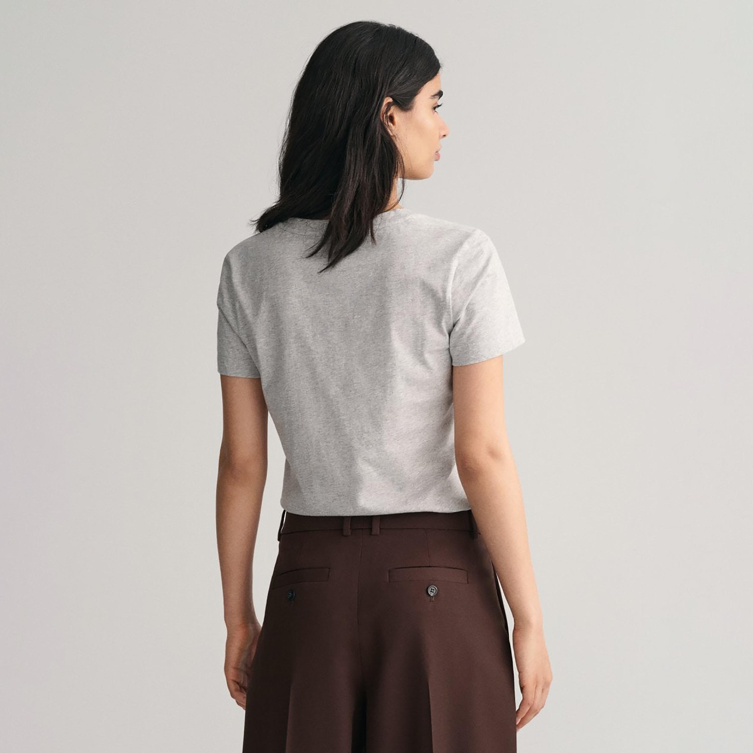 تي-شيرت جانت لوجو بأكمام قصيرة والرقبة الخامسة-women-clothing-tshirts-image-4