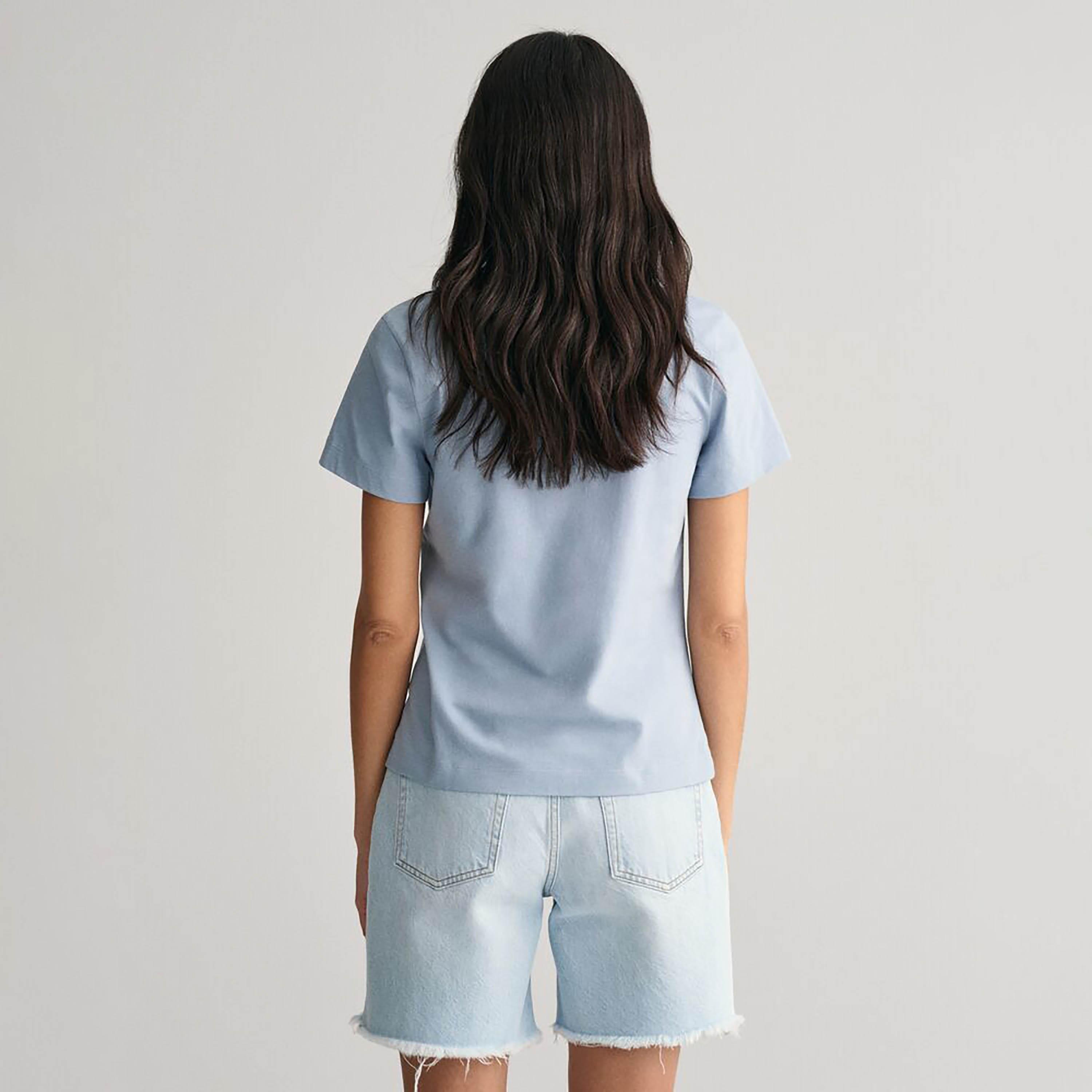 Gant Plain V-Neck Short Sleeves Women's T-Shirt-women-clothing-tshirts-image-7
