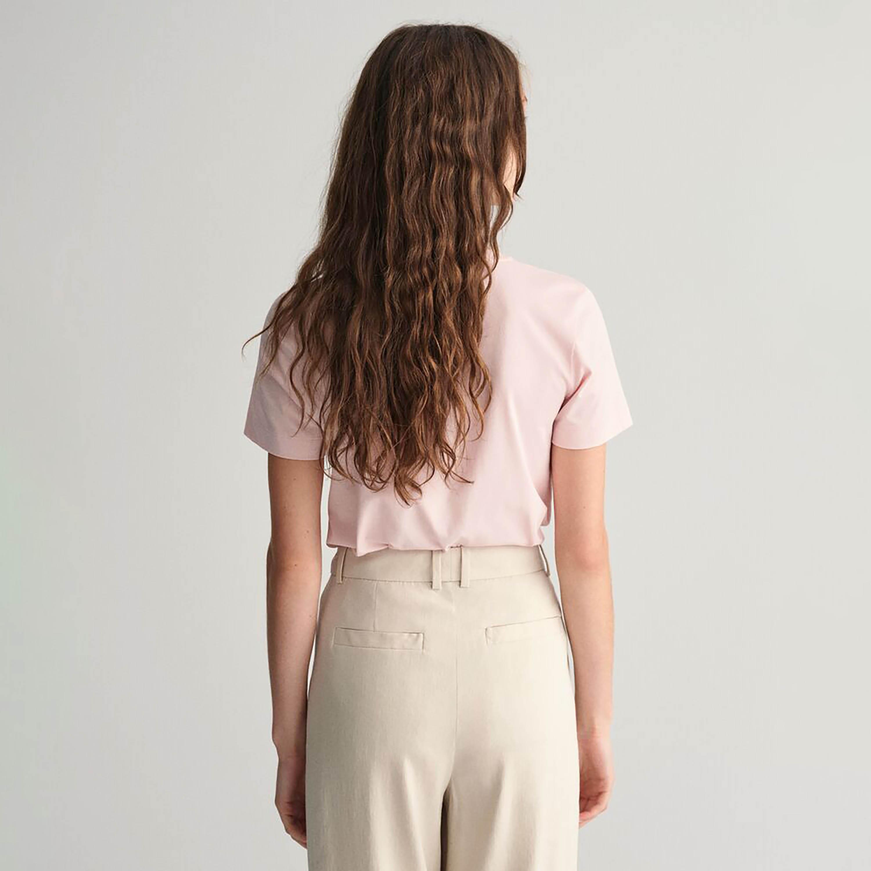 Gant Plain V-Neck Short Sleeves Women's T-Shirt-women-clothing-tshirts-image-4