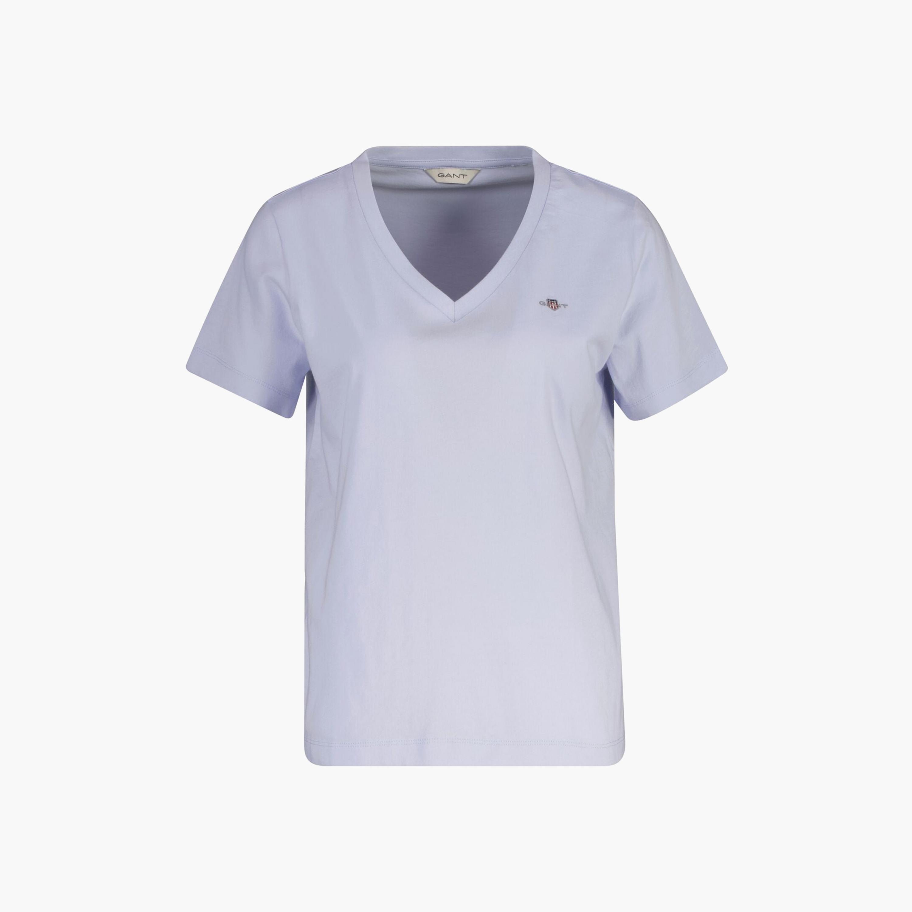 Gant Plain V-neck Short Sleeves Women's T-Shirt-women-clothing-tshirts-image-5