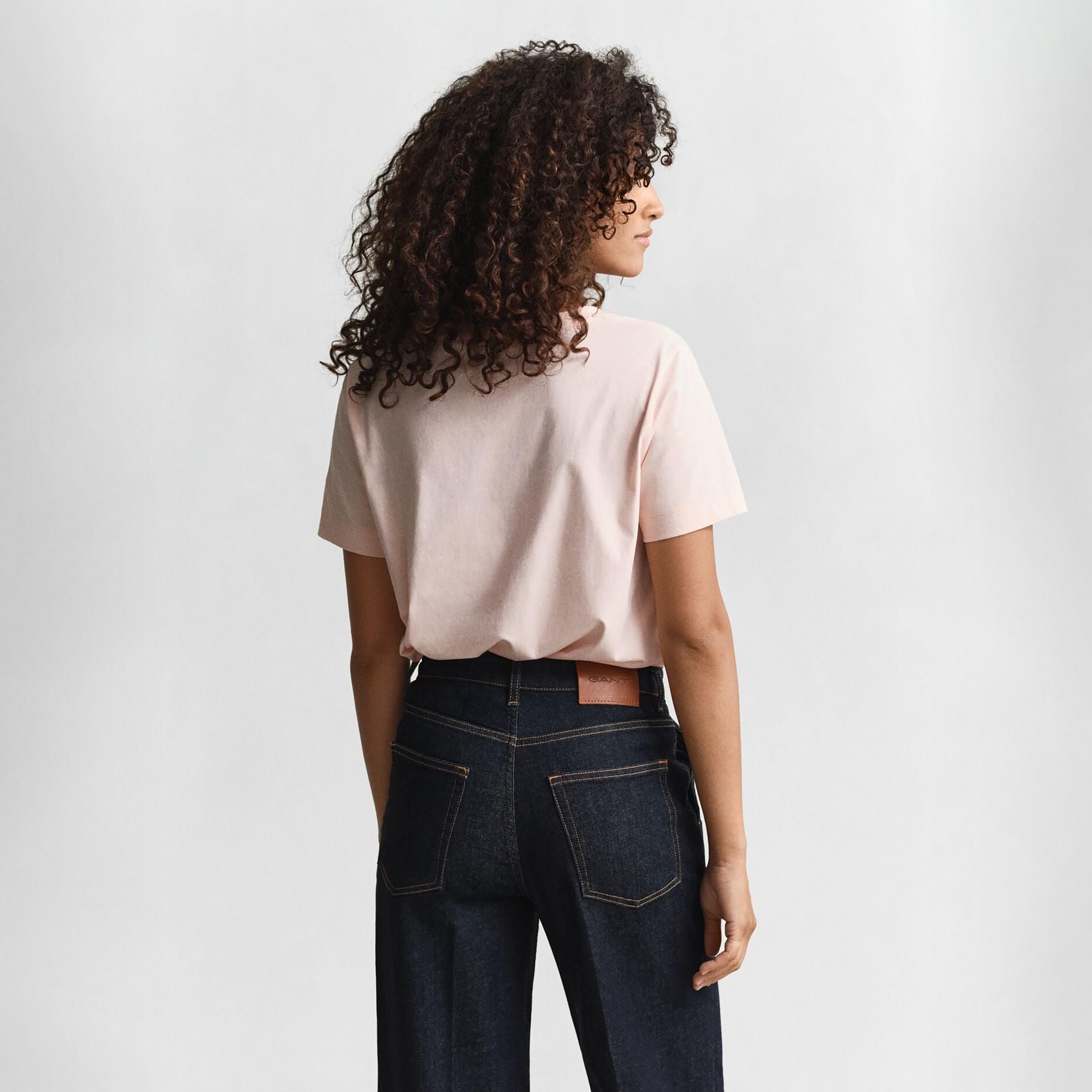 Gant Plain V-neck Short Sleeves Women's T-Shirt-women-clothing-tshirts-image-10