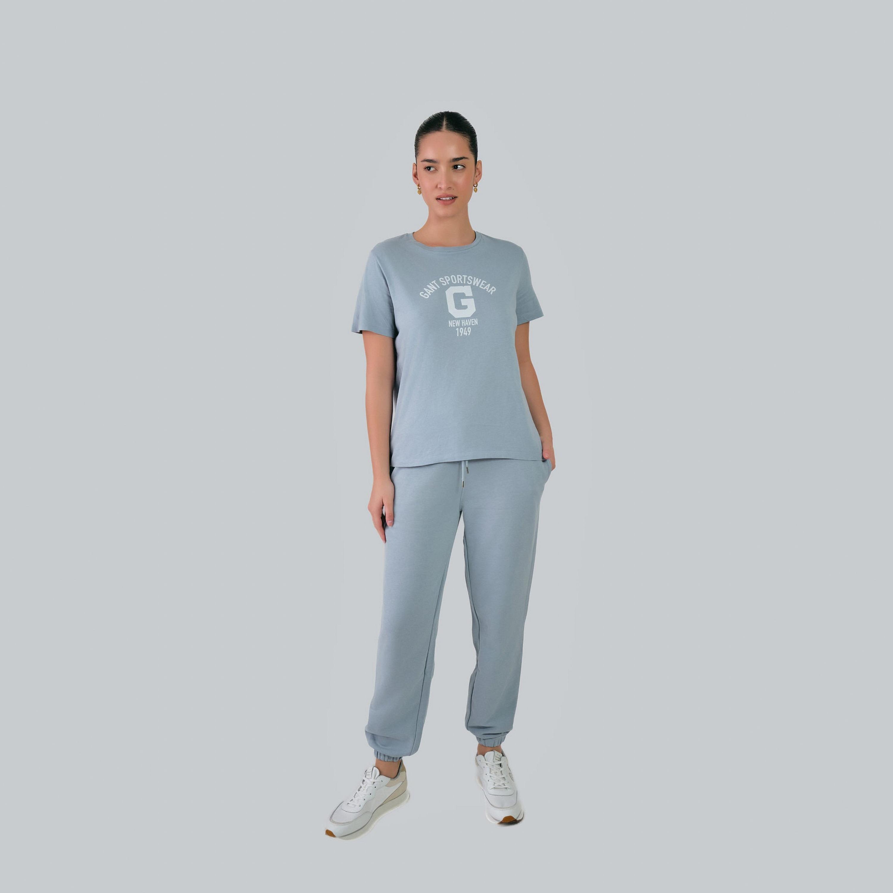 Gant G-Text Print Round Neck Short Sleeves Women's T-Shirt-women-clothing-tshirts-image-7