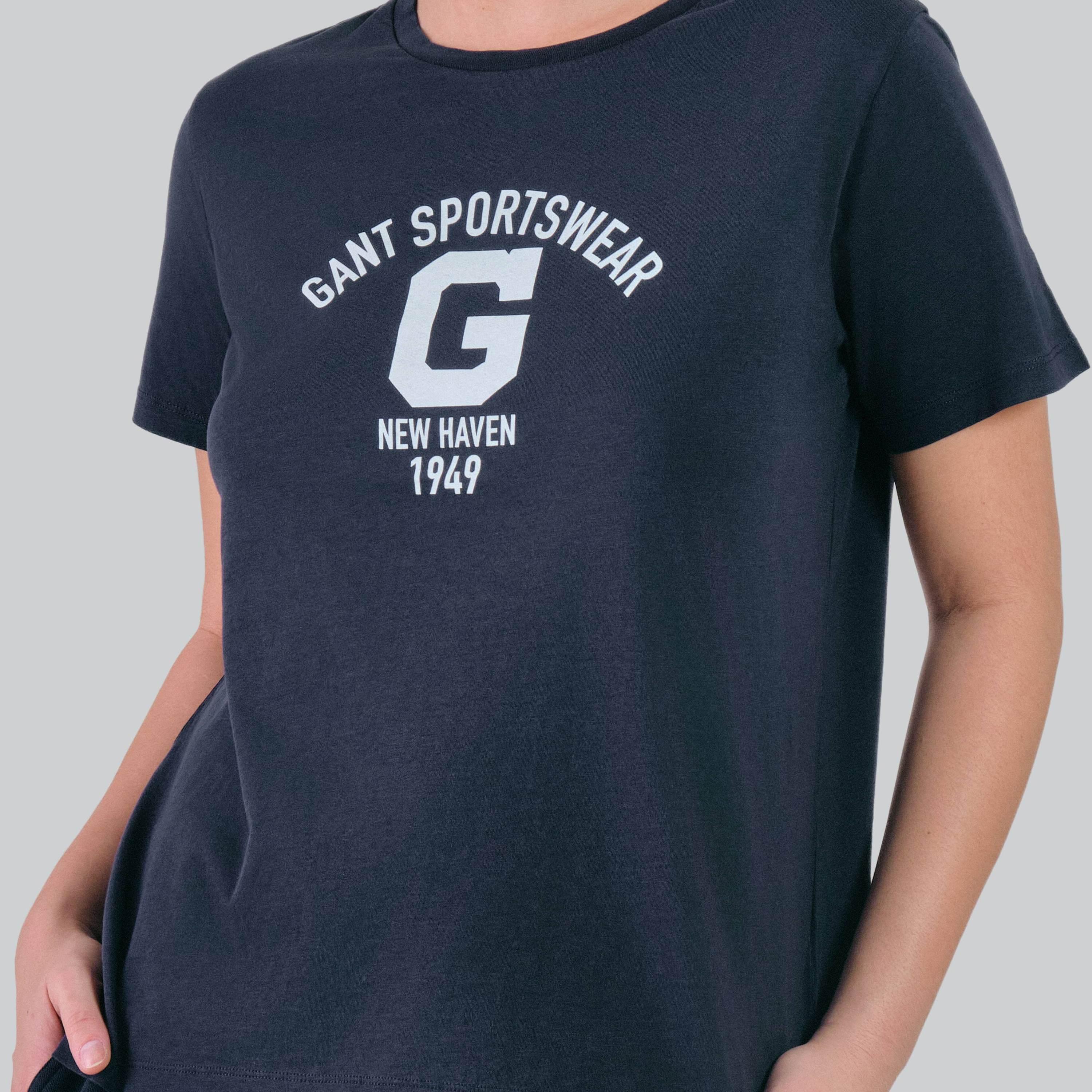 Gant G-Text Print Round Neck Short Sleeves Women's T-Shirt-women-clothing-tshirts-image-4